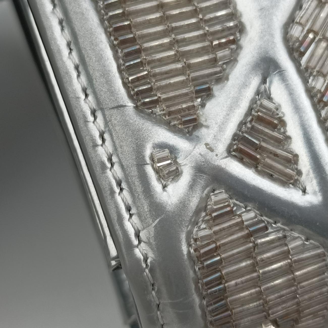 Pre-owned Christian Dior Diorama Silver Beaded  shoulderbag | stylenewstar