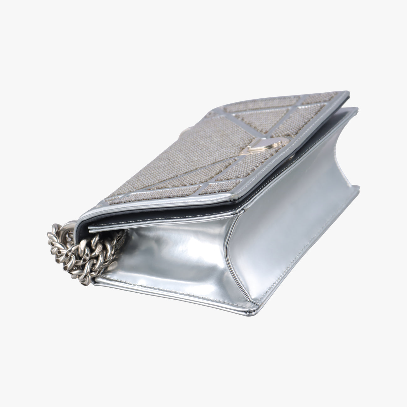 Pre-owned Christian Dior Diorama Silver Beaded  shoulderbag | stylenewstar