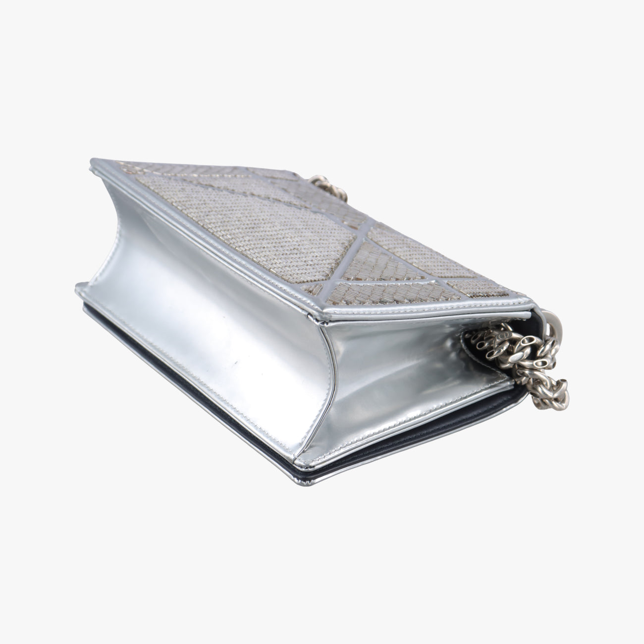 Pre-owned Christian Dior Diorama Silver Beaded  shoulderbag | stylenewstar