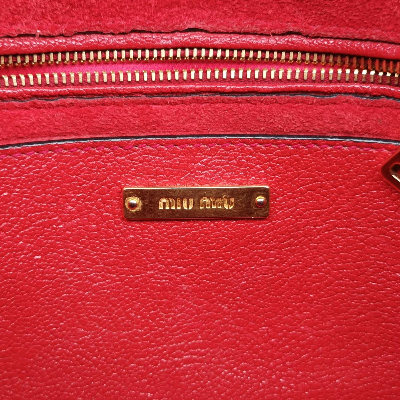 Pre-owned Miu Miu Miu Lady Red×multicolor Leather  shoulderbag | stylenewstar