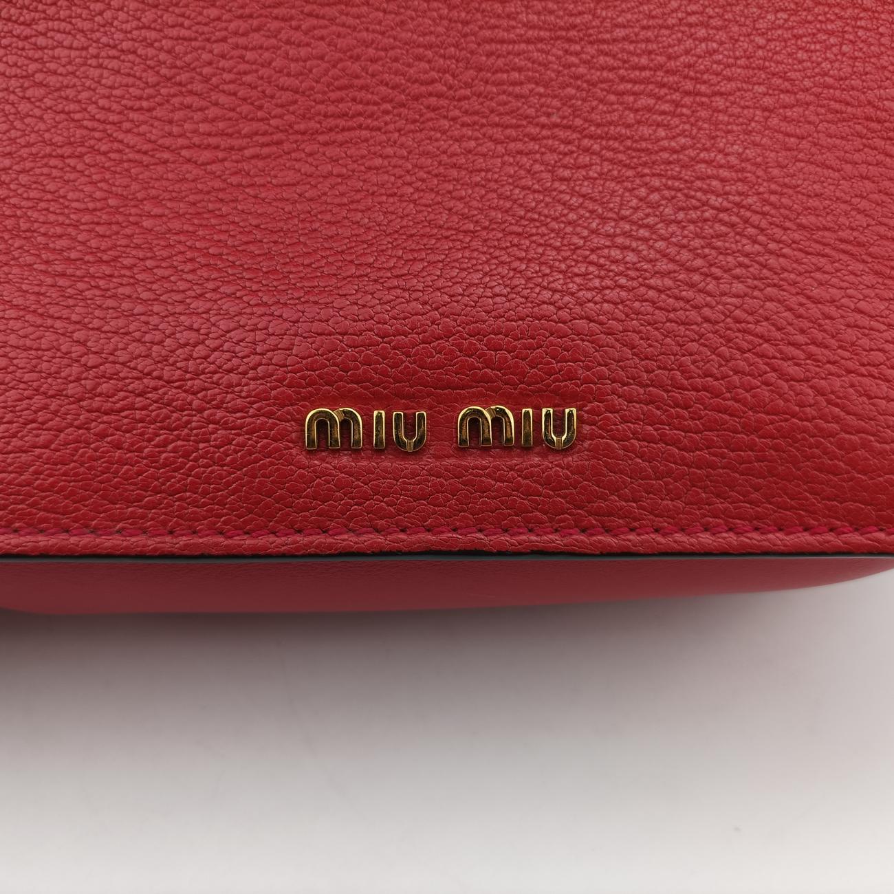Pre-owned Miu Miu Miu Lady Red×multicolor Leather  shoulderbag | stylenewstar