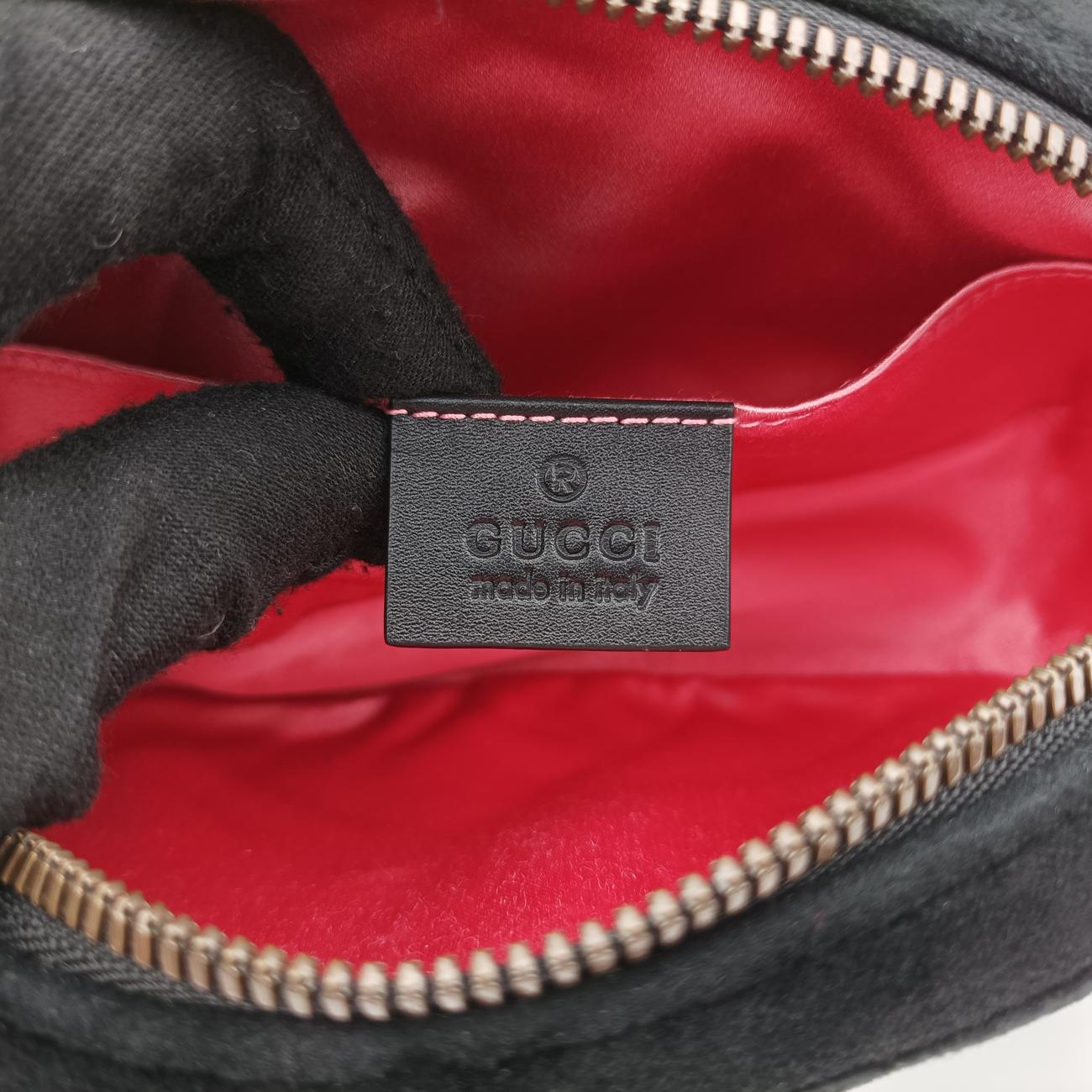 Vintage Gucci GG Marmont Black velour 476434 bum bag/waist bag | stylenewstar