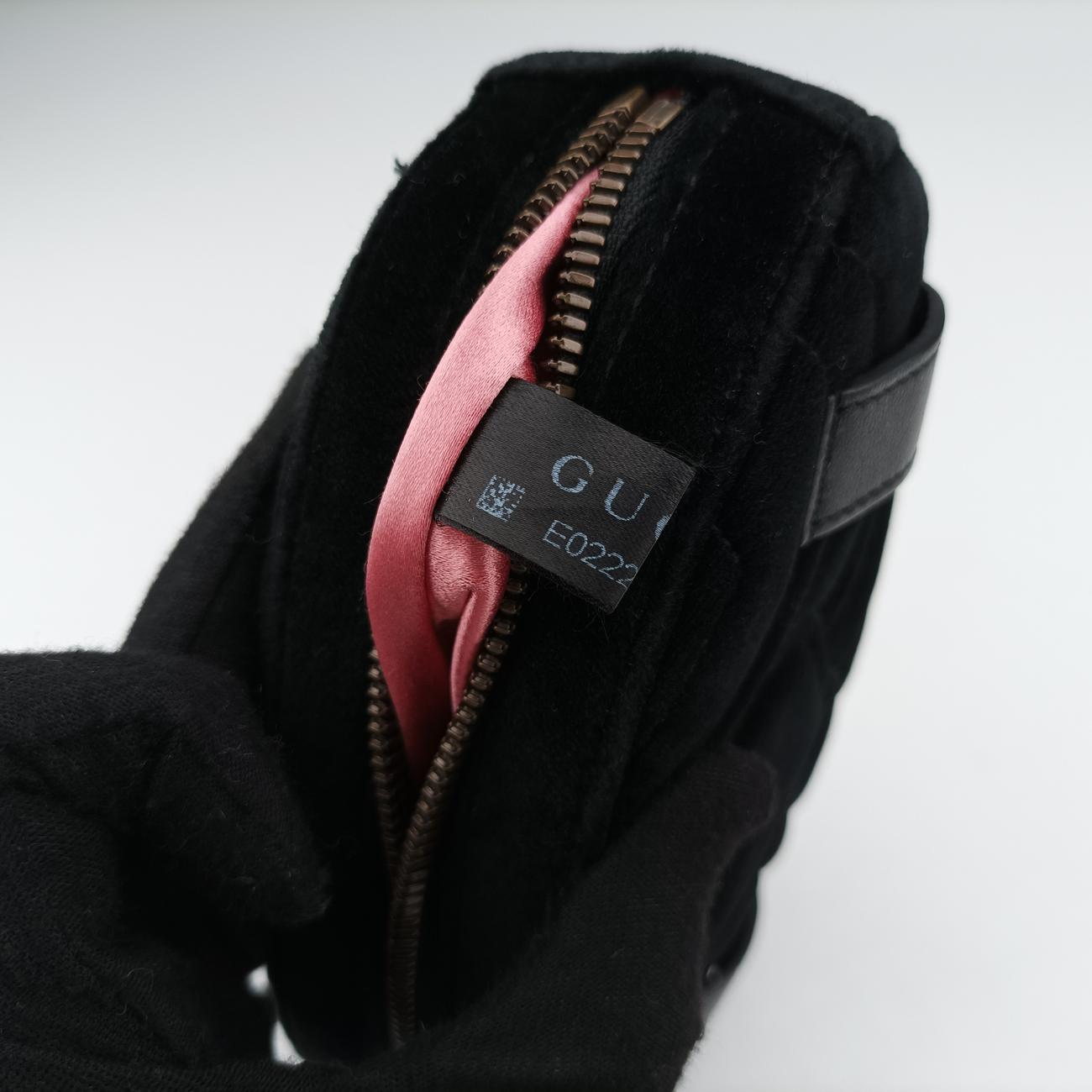 Vintage Gucci GG Marmont Black velour 476434 bum bag/waist bag | stylenewstar