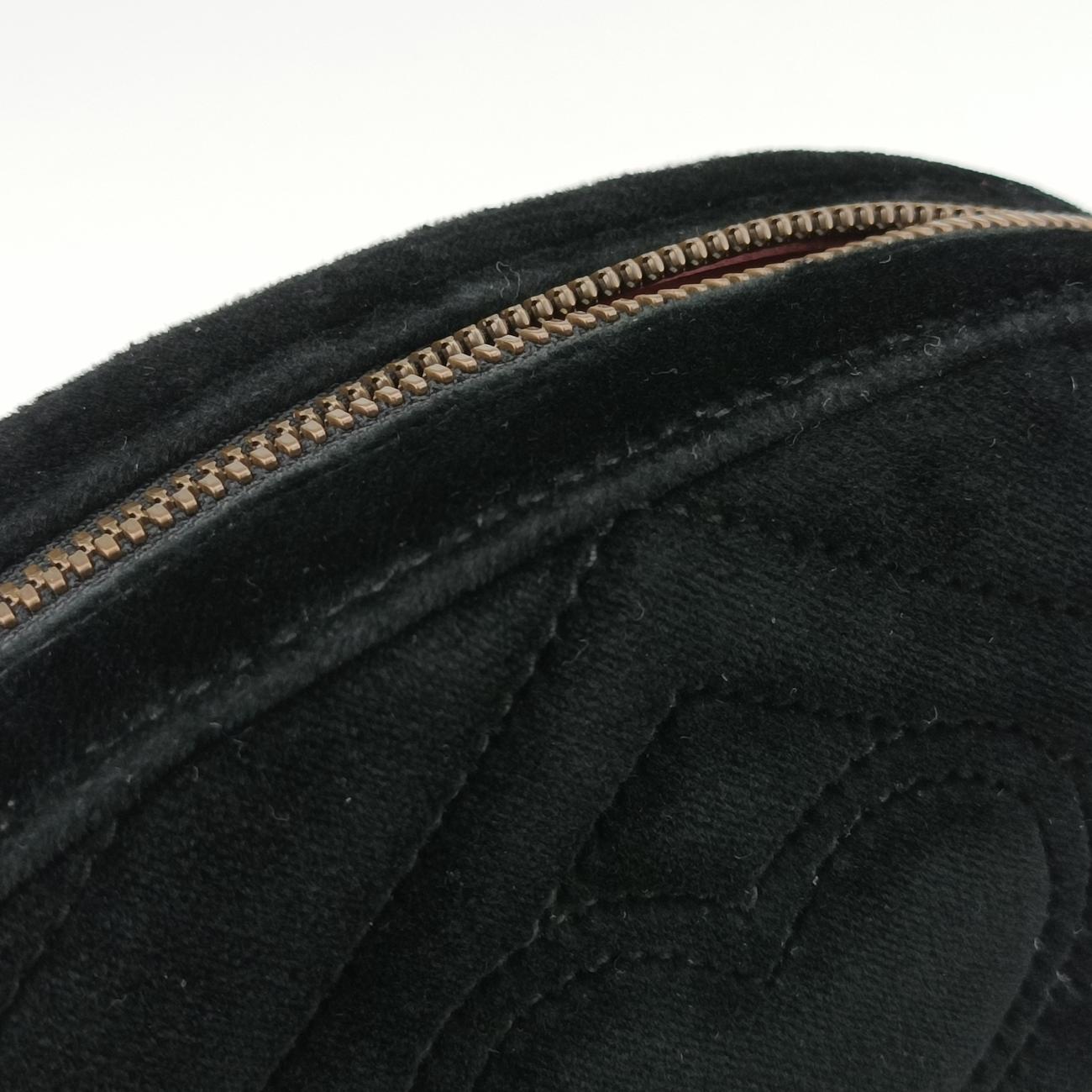 Vintage Gucci GG Marmont Black velour 476434 bum bag/waist bag | stylenewstar