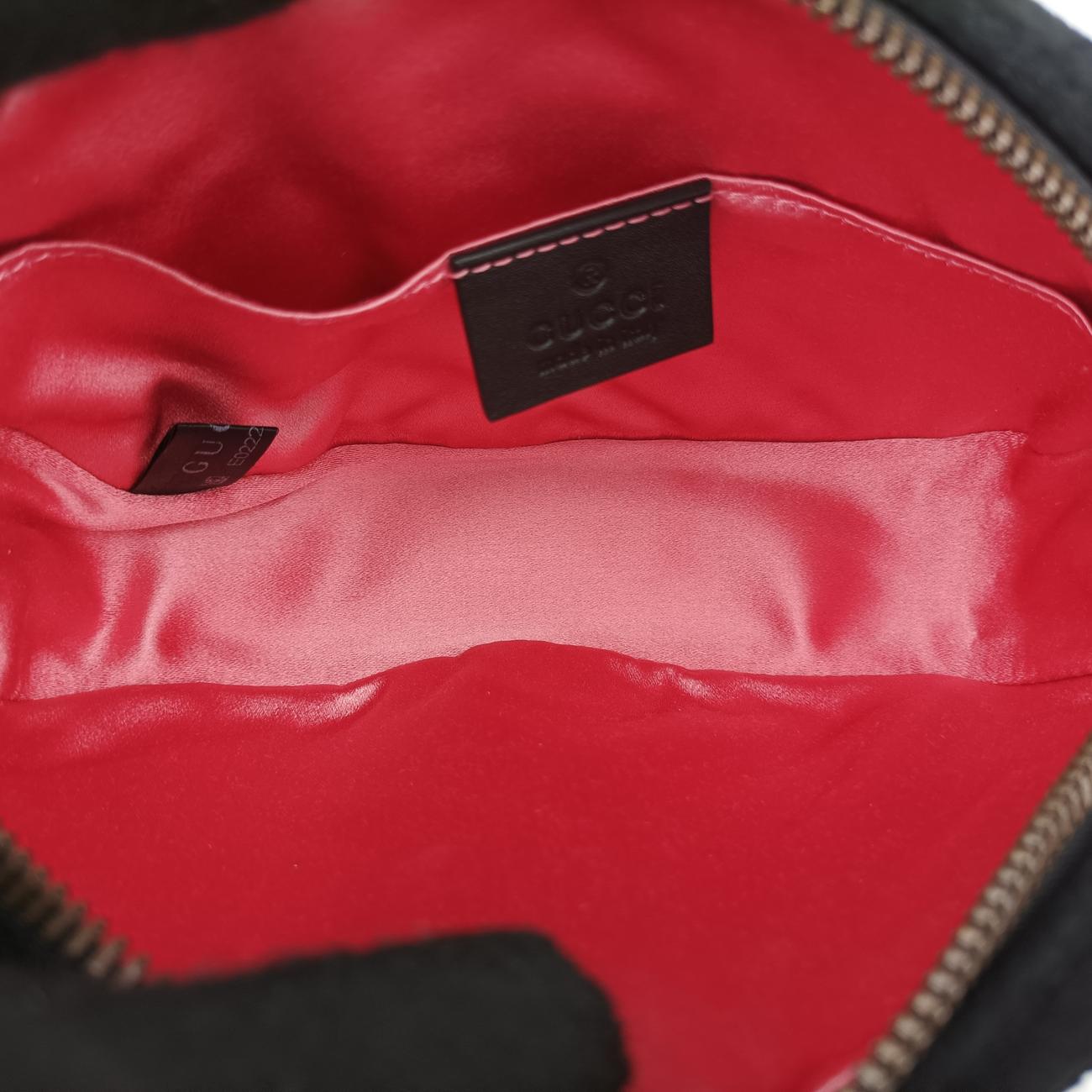 Vintage Gucci GG Marmont Black velour 476434 bum bag/waist bag | stylenewstar