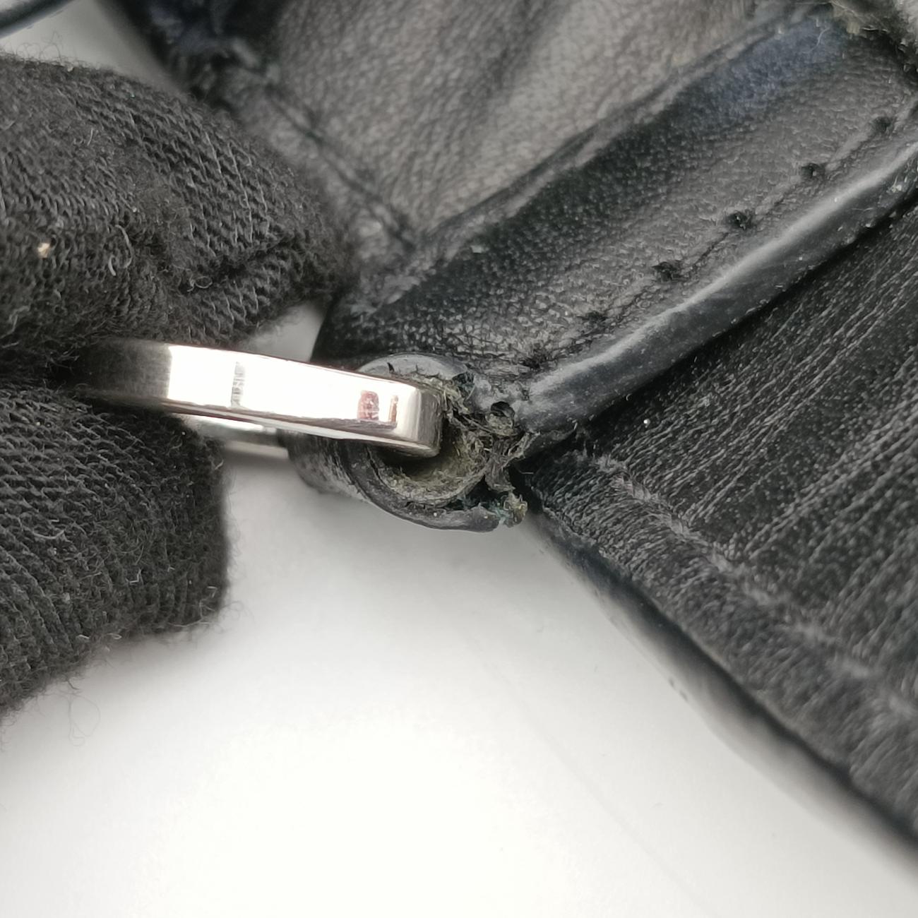 Pre-owned Prada Plex Ribbon Blue x White x Navy Leather 1BD067 shoulderbag | stylenewstar