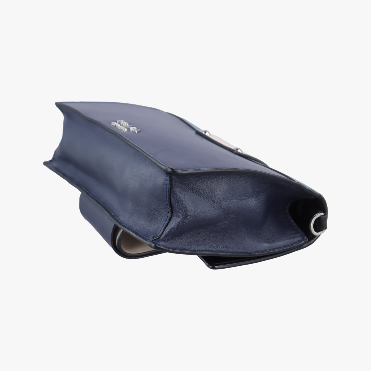 Pre-owned Prada Plex Ribbon Blue x White x Navy Leather 1BD067 shoulderbag | stylenewstar