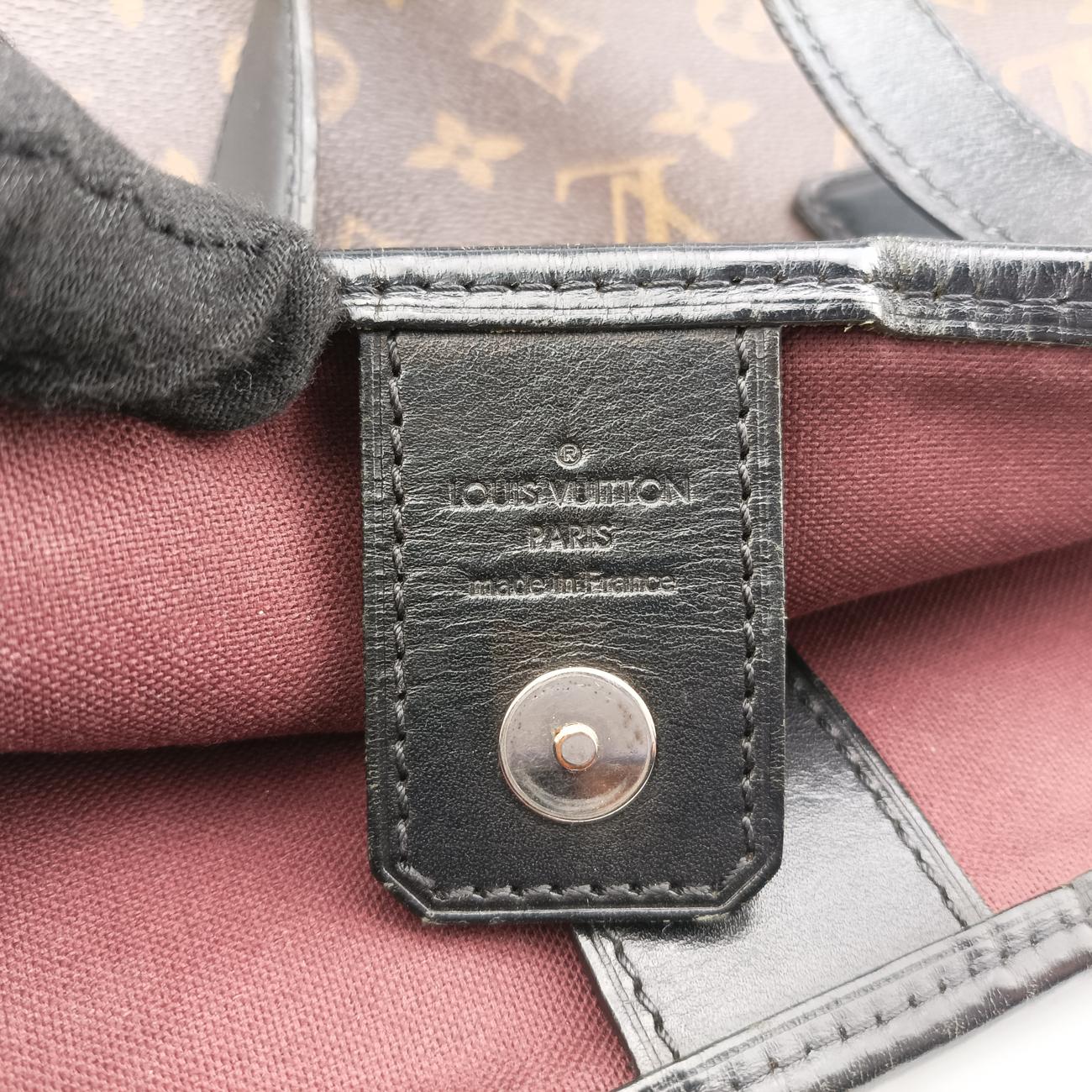 Pre-owned Louis Vuitton DAVIS Brown×Black Monogram Canvas M56708 handbag | stylenewstar