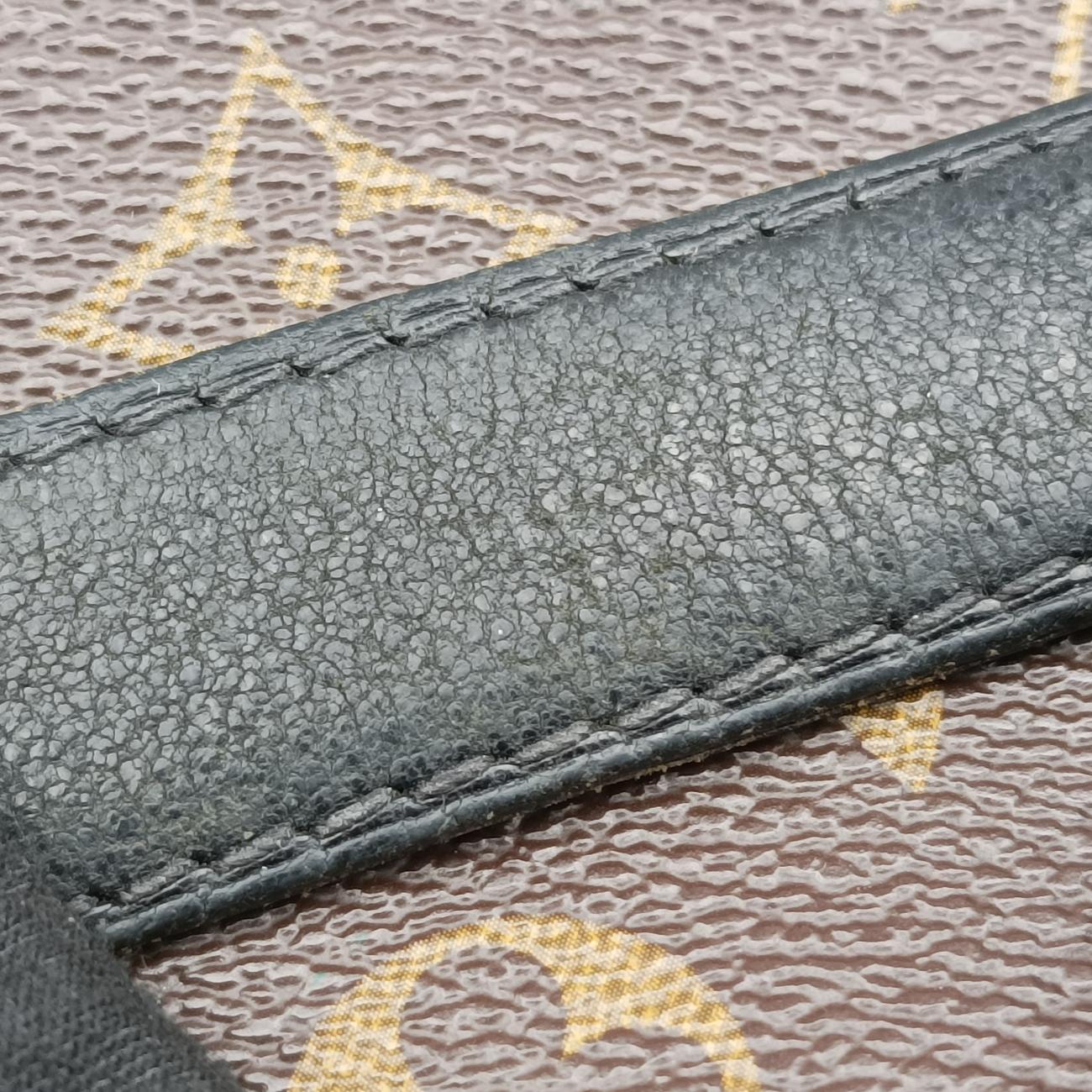 Pre-owned Louis Vuitton DAVIS Brown×Black Monogram Canvas M56708 handbag | stylenewstar