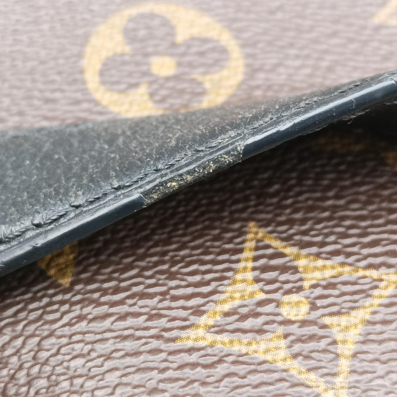 Pre-owned Louis Vuitton DAVIS Brown×Black Monogram Canvas M56708 handbag | stylenewstar