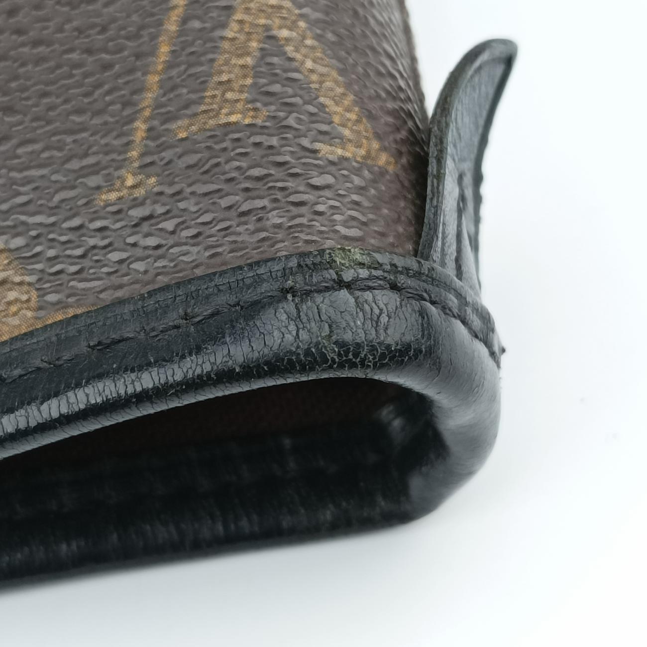 Pre-owned Louis Vuitton DAVIS Brown×Black Monogram Canvas M56708 handbag | stylenewstar