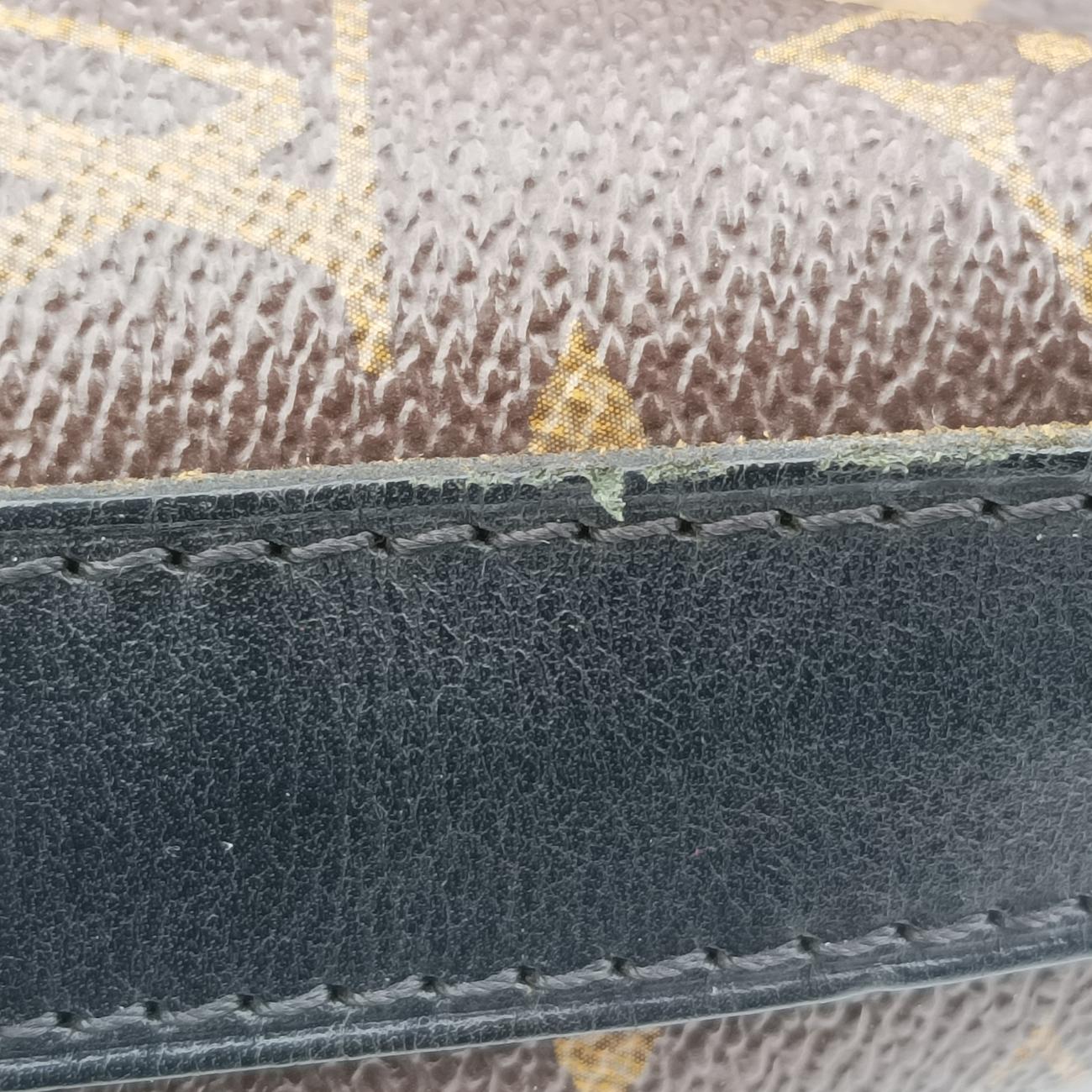 Pre-owned Louis Vuitton DAVIS Brown×Black Monogram Canvas M56708 handbag | stylenewstar