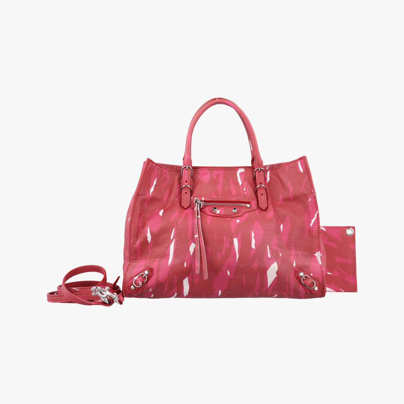 Pre-owned Balenciaga Paper mini Red×Pink×white Leather  shoulderbag | stylenewstar