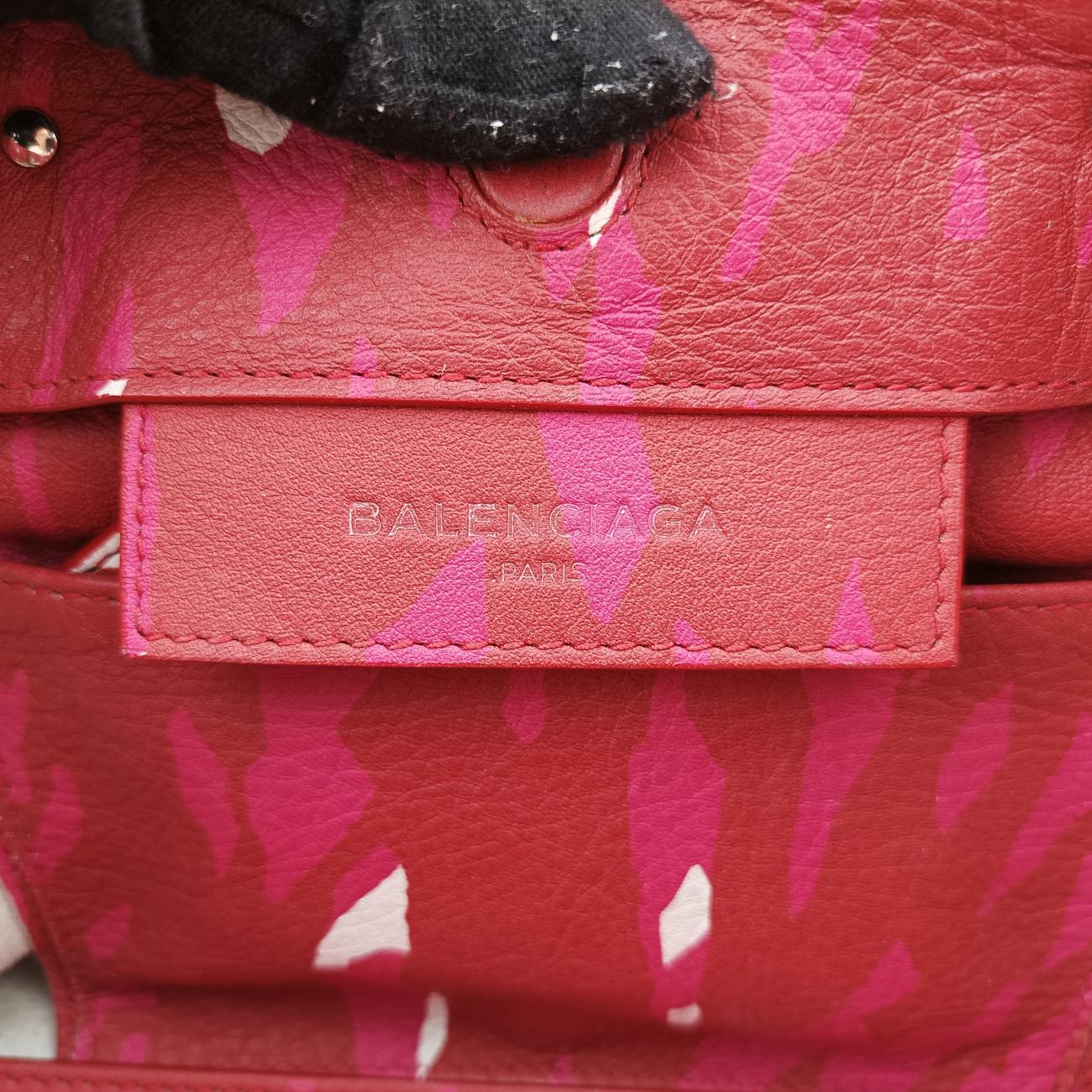 Pre-owned Balenciaga Paper mini Red×Pink×white Leather  shoulderbag | stylenewstar