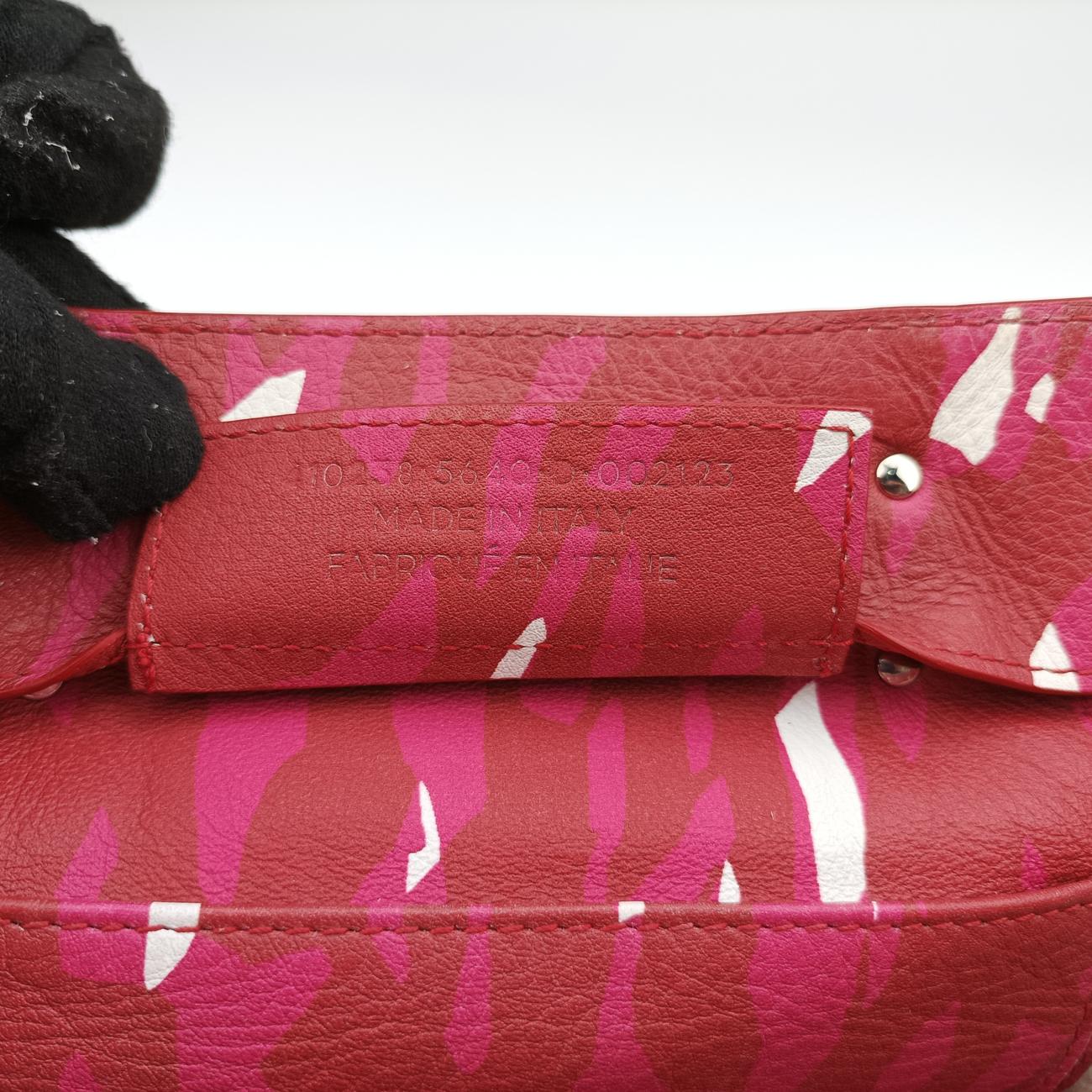 Pre-owned Balenciaga Paper mini Red×Pink×white Leather  shoulderbag | stylenewstar