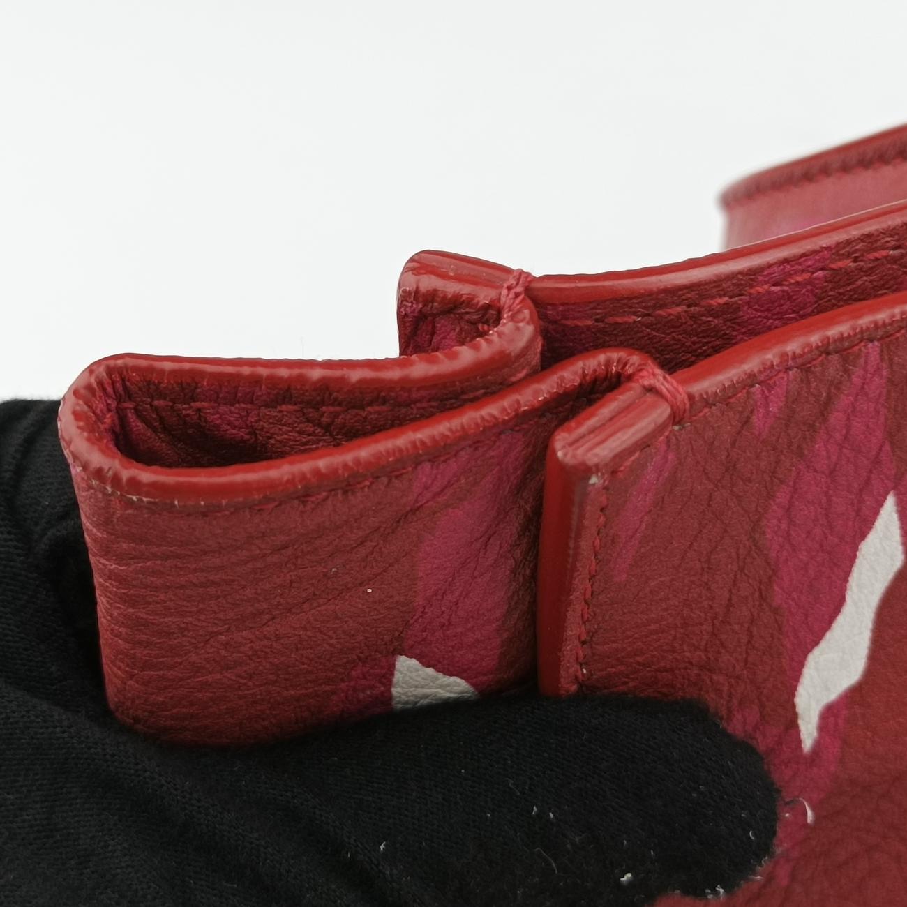 Pre-owned Balenciaga Paper mini Red×Pink×white Leather  shoulderbag | stylenewstar