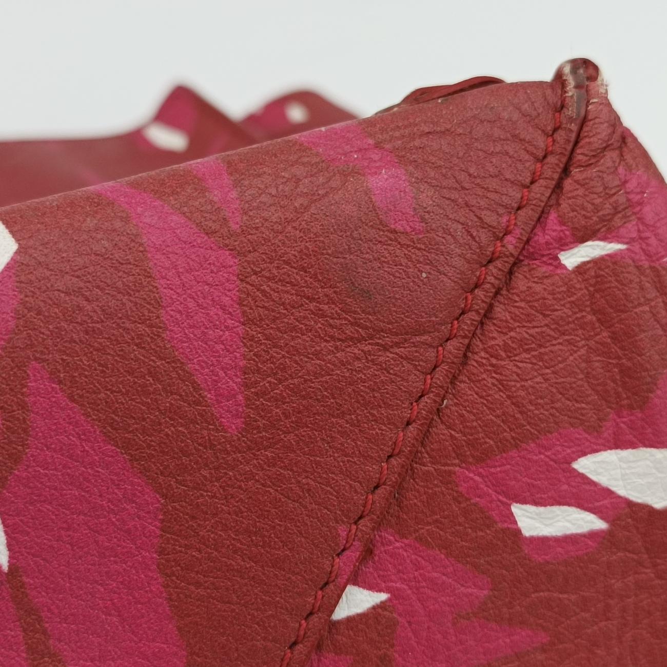 Pre-owned Balenciaga Paper mini Red×Pink×white Leather  shoulderbag | stylenewstar