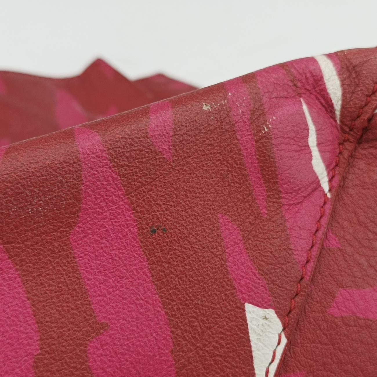 Pre-owned Balenciaga Paper mini Red×Pink×white Leather  shoulderbag | stylenewstar