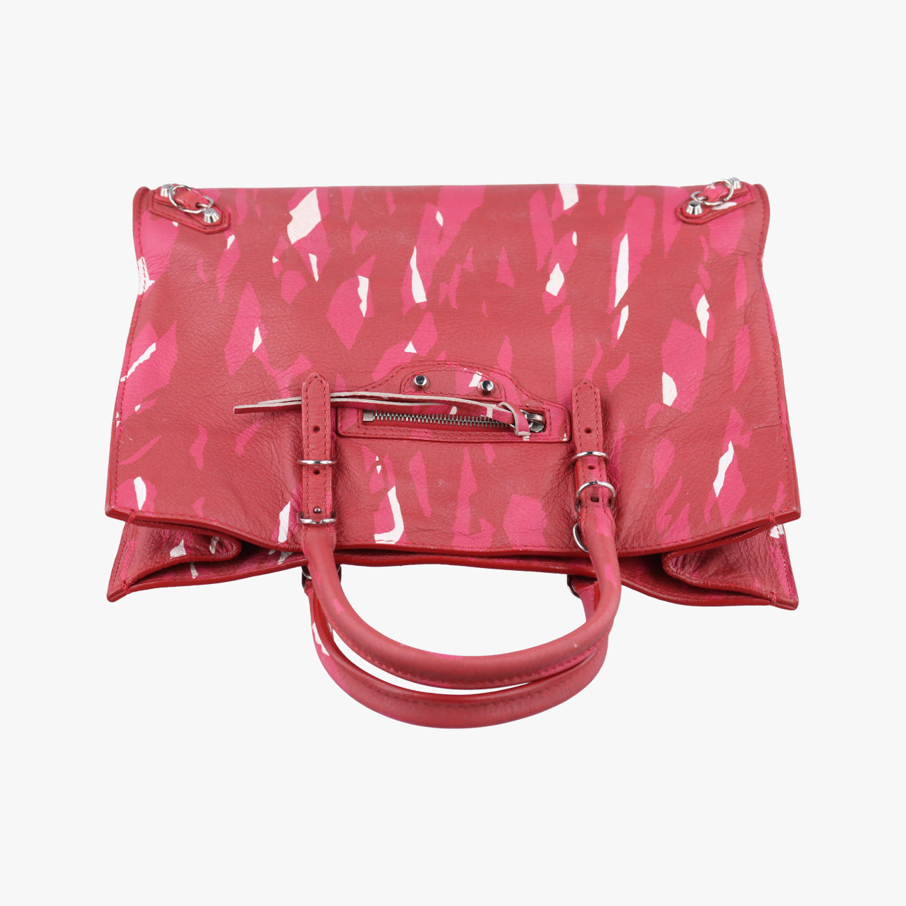 Pre-owned Balenciaga Paper mini Red×Pink×white Leather  shoulderbag | stylenewstar