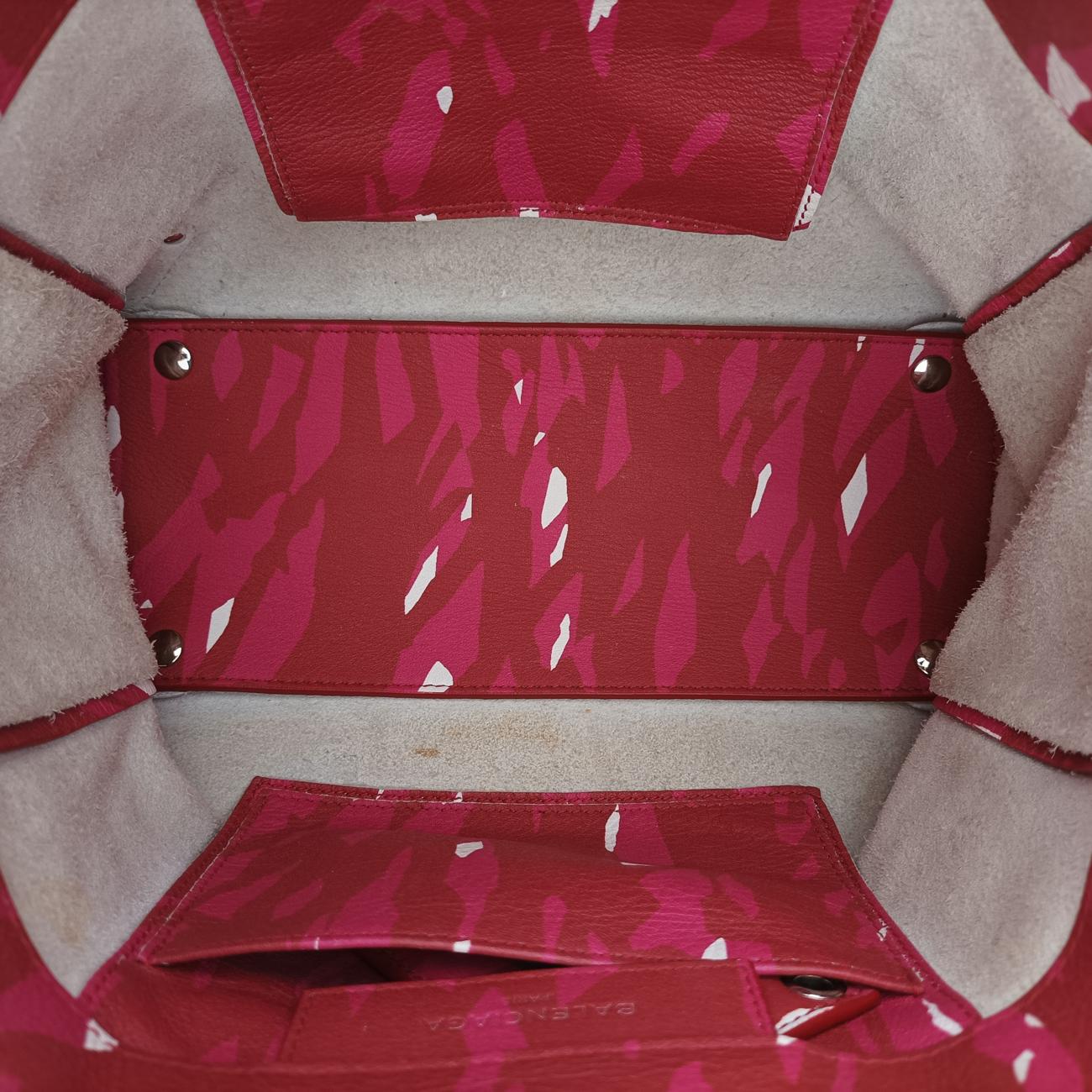 Pre-owned Balenciaga Paper mini Red×Pink×white Leather  shoulderbag | stylenewstar