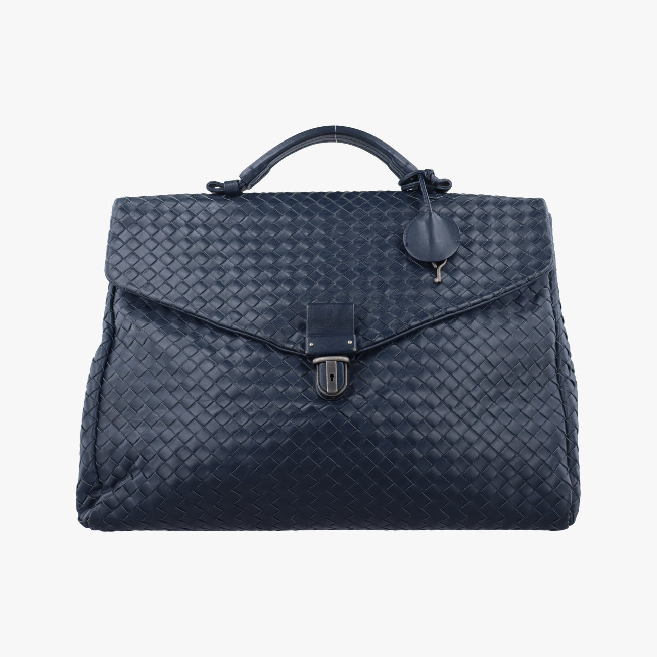 Pre-owned Bottega Veneta Intrecciato Navy lambskin  handbag | stylenewstar