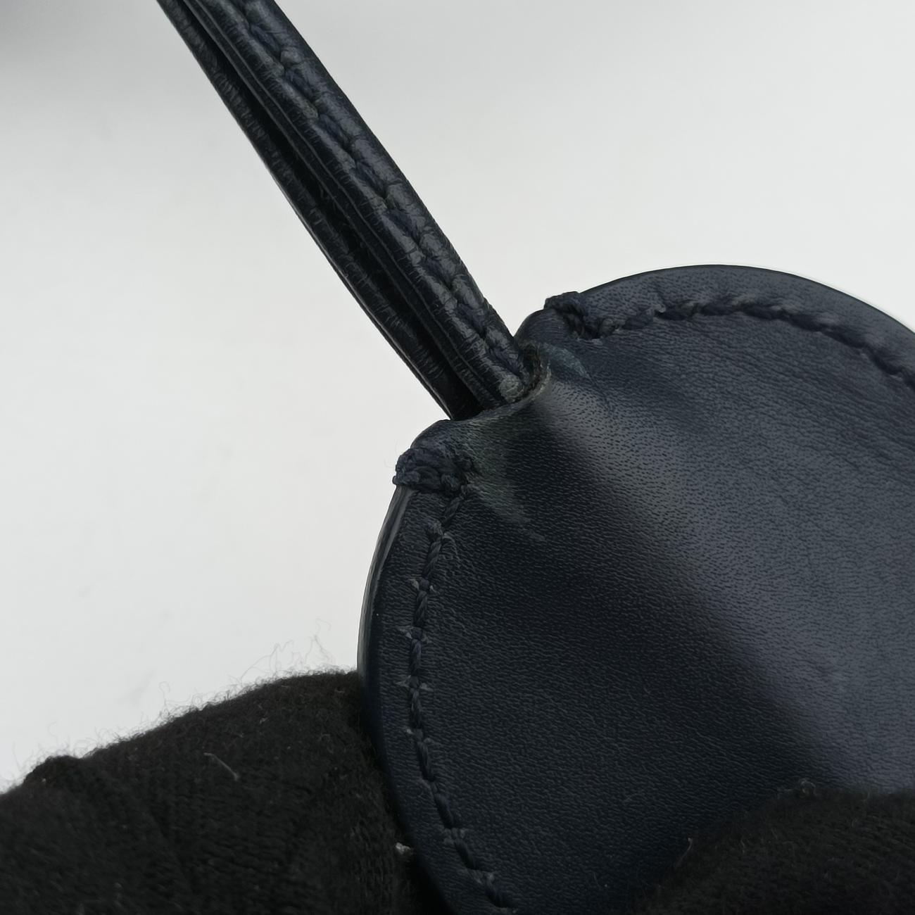 Pre-owned Bottega Veneta Intrecciato Navy lambskin  handbag | stylenewstar