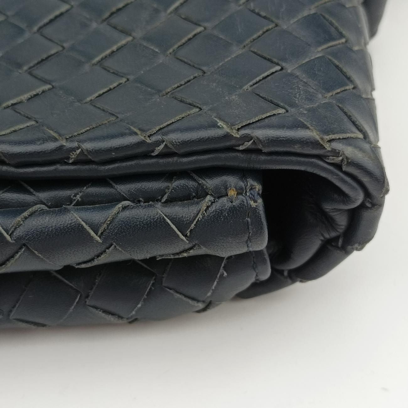 Pre-owned Bottega Veneta Intrecciato Navy lambskin  handbag | stylenewstar