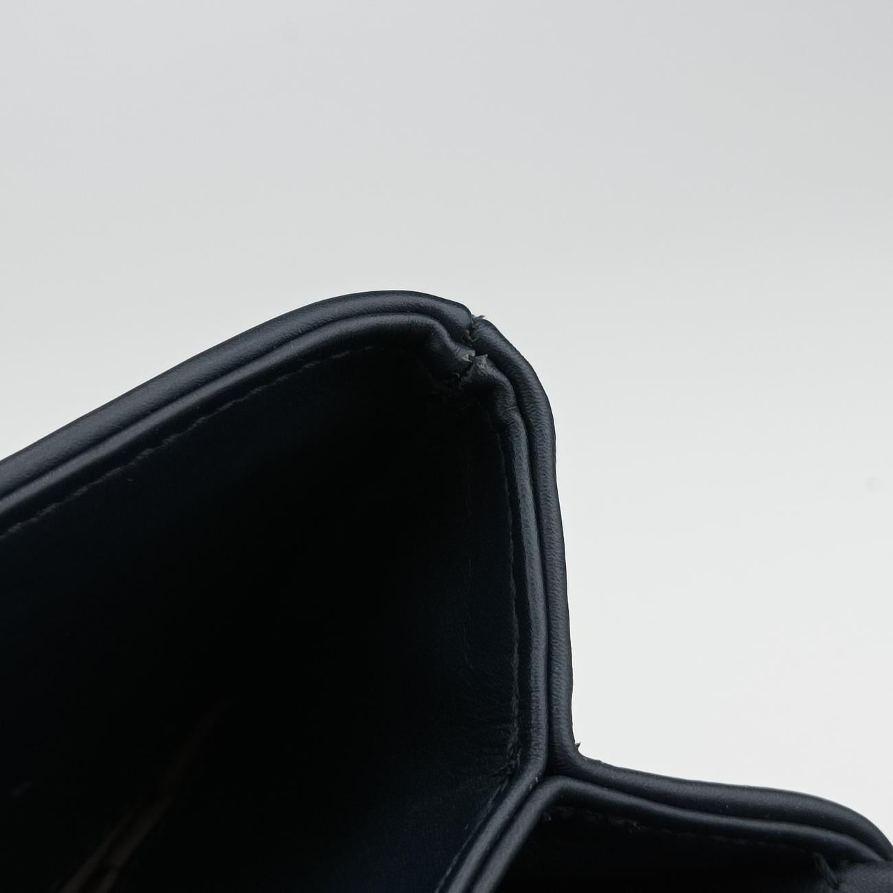 Pre-owned Bottega Veneta Intrecciato Navy lambskin  handbag | stylenewstar