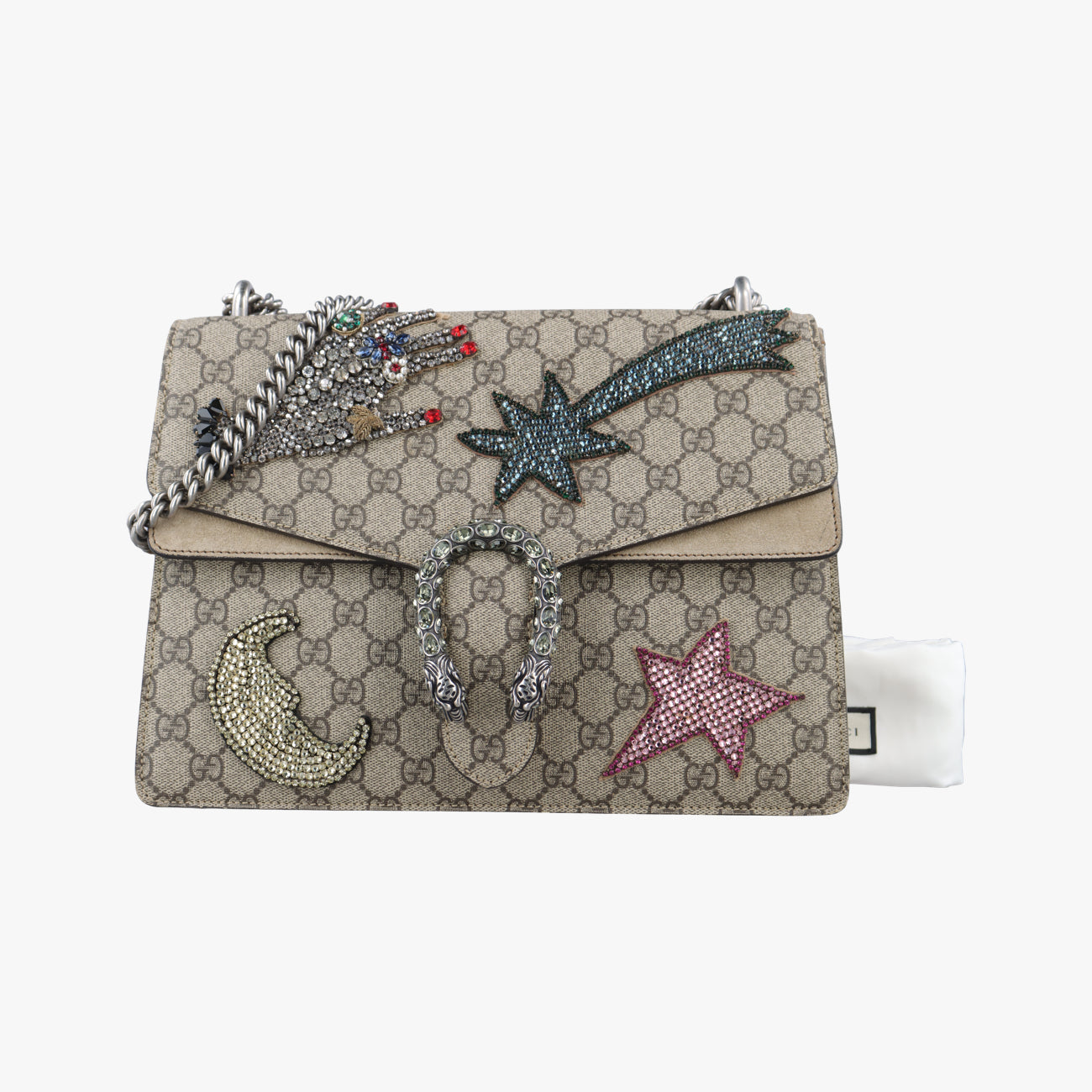 Pre-owned Gucci Dionysus beige×Multicolour PVC coated canvas × suede 403348 shoulderbag | stylenewstar