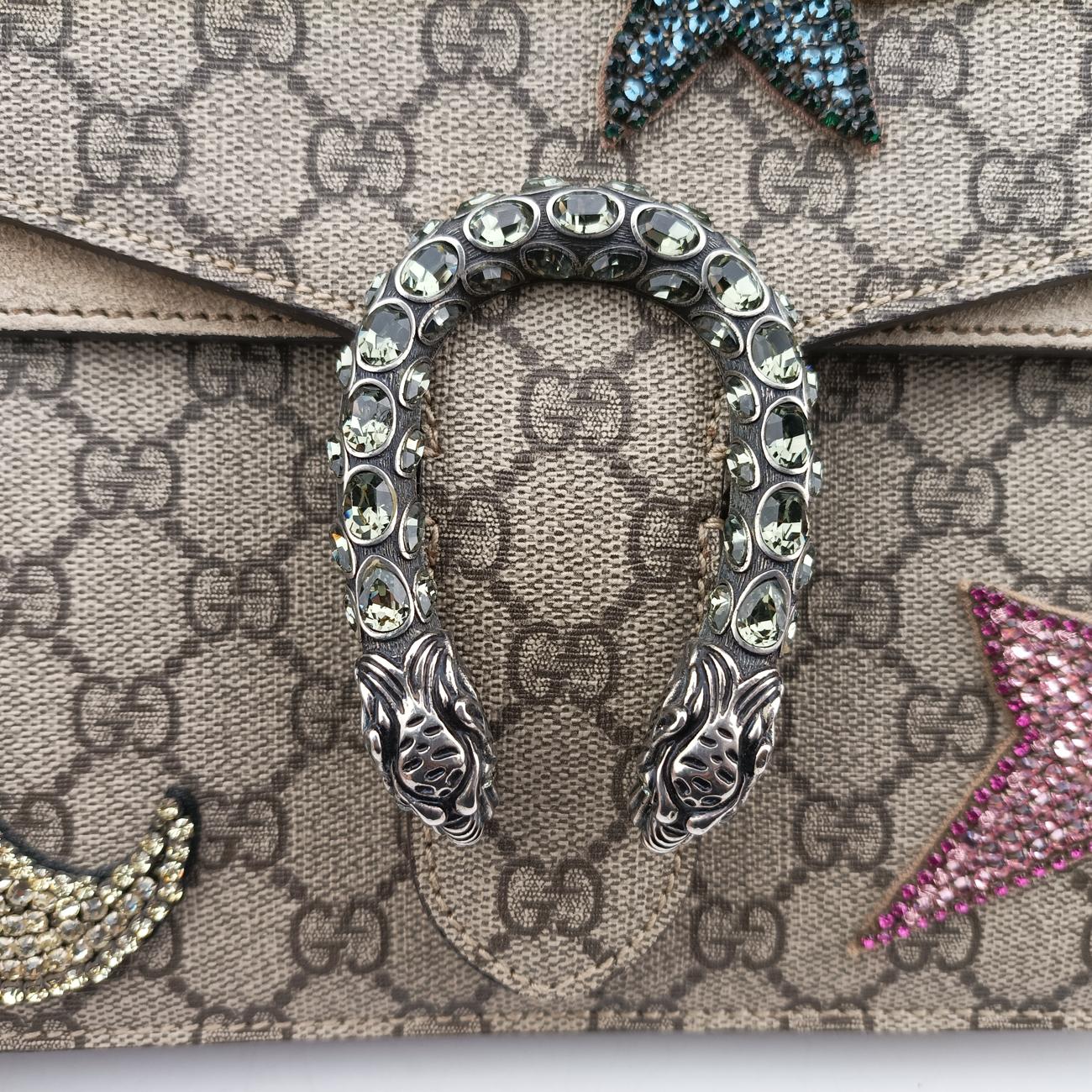 Pre-owned Gucci Dionysus beige×Multicolour PVC coated canvas × suede 403348 shoulderbag | stylenewstar