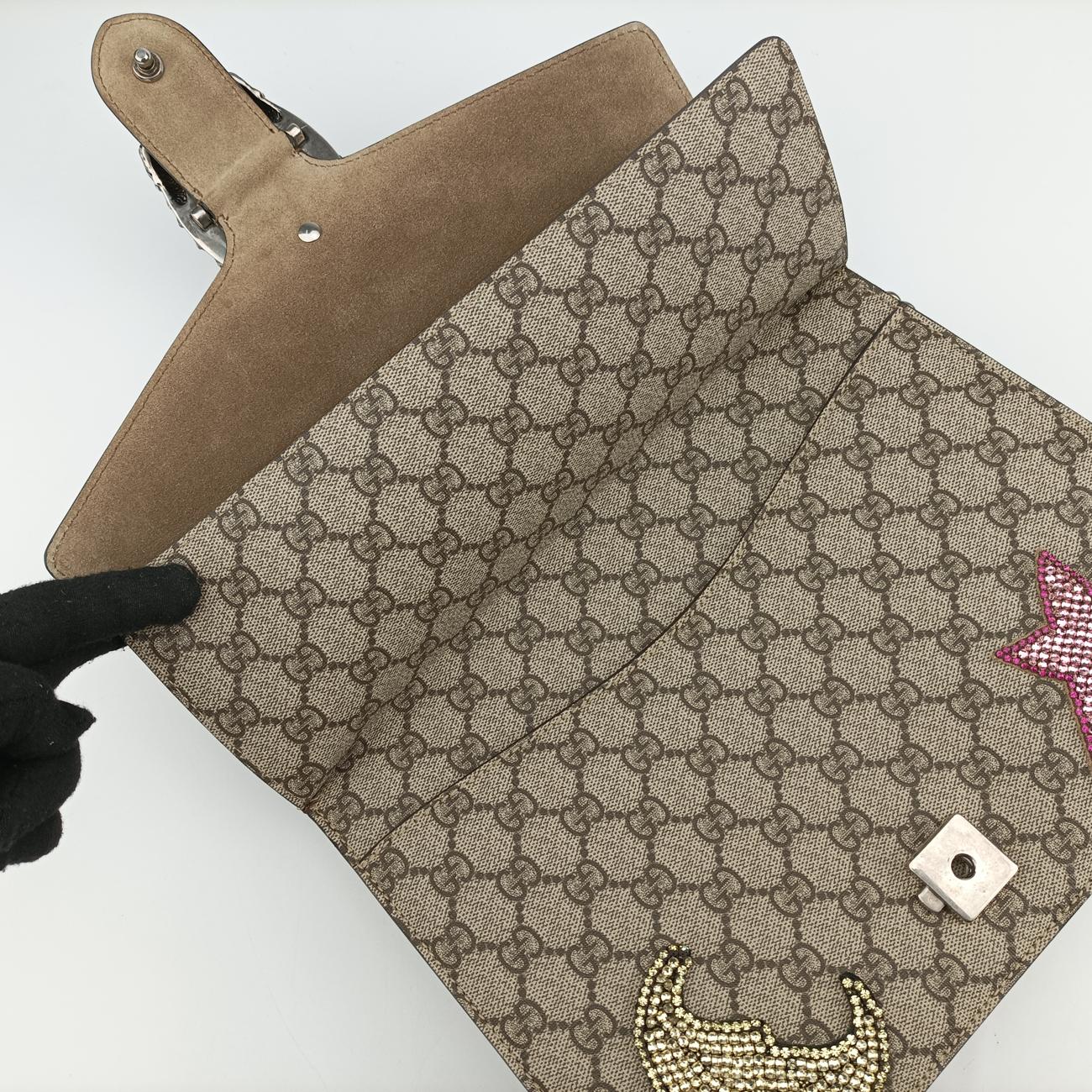Pre-owned Gucci Dionysus beige×Multicolour PVC coated canvas × suede 403348 shoulderbag | stylenewstar