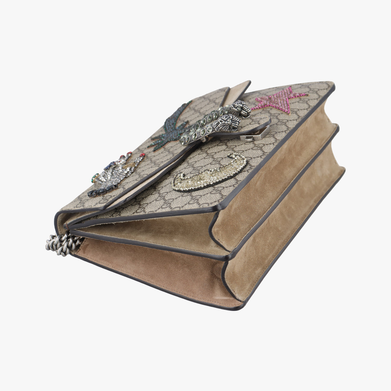 Pre-owned Gucci Dionysus beige×Multicolour PVC coated canvas × suede 403348 shoulderbag | stylenewstar