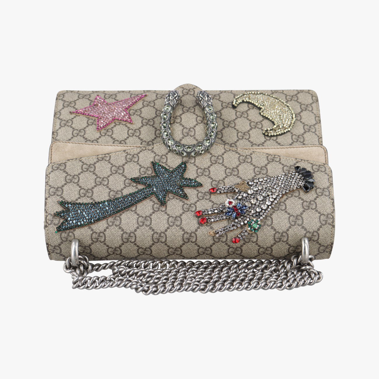Pre-owned Gucci Dionysus beige×Multicolour PVC coated canvas × suede 403348 shoulderbag | stylenewstar