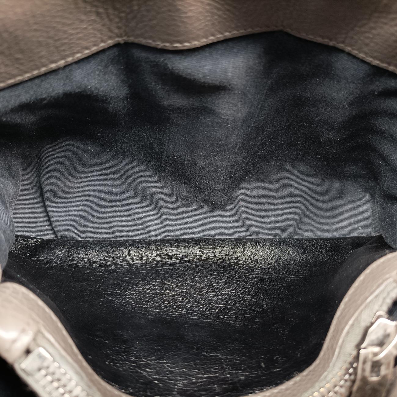 Pre-owned Yves Saint Laurent COLLEGE Grey Leather 428056 shoulderbag | stylenewstar