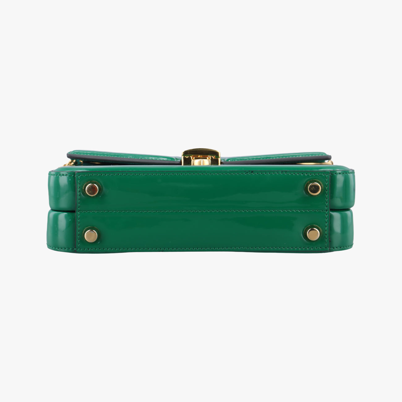 Pre-owned Gucci Sylvie Green Patent 589479 shoulderbag | stylenewstar