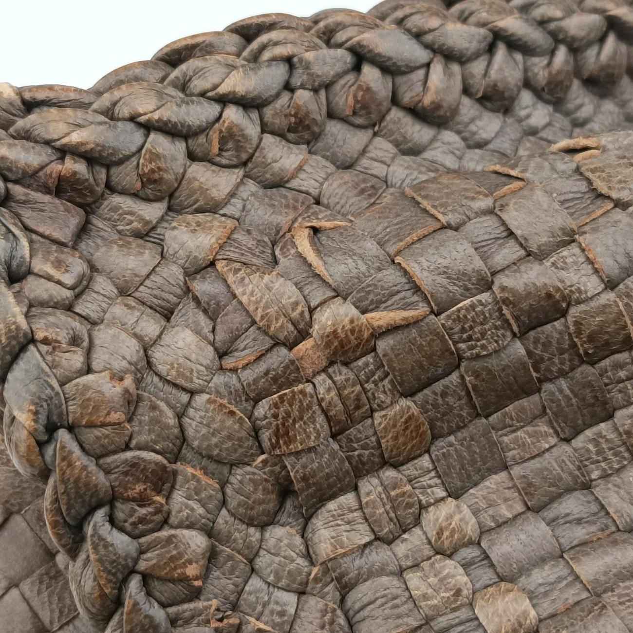 Pre-owned Prada MADRAS Beige×blue Leather  shoulderbag | stylenewstar