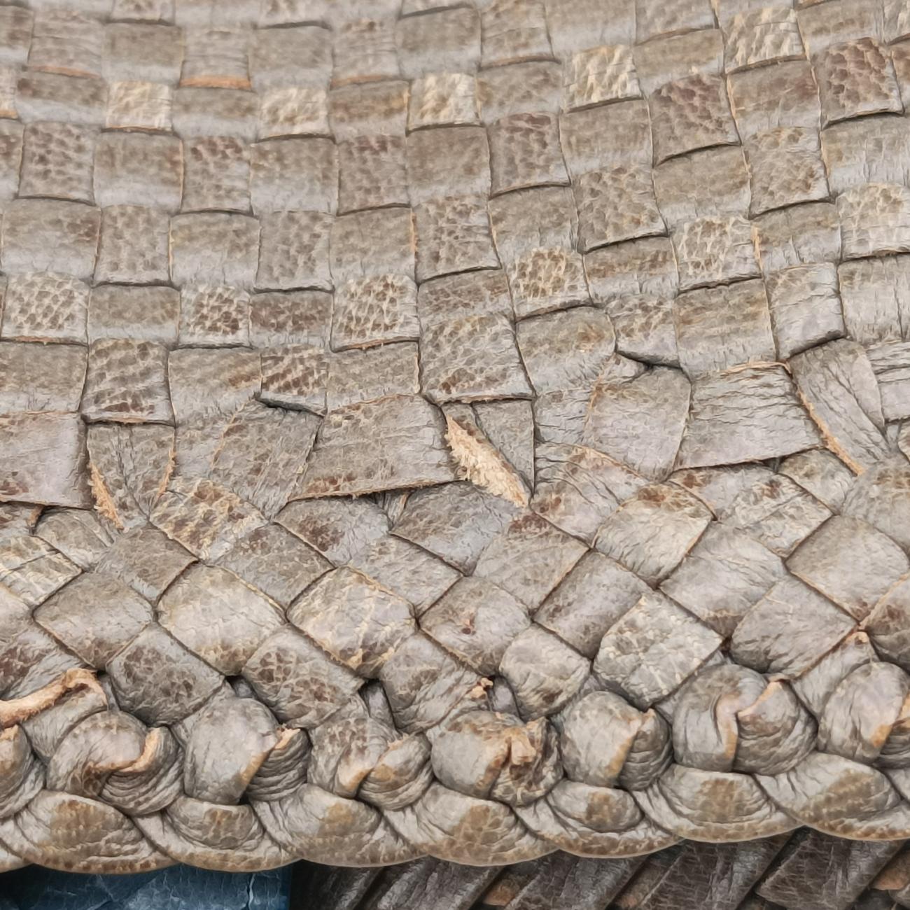 Pre-owned Prada MADRAS Beige×blue Leather  shoulderbag | stylenewstar