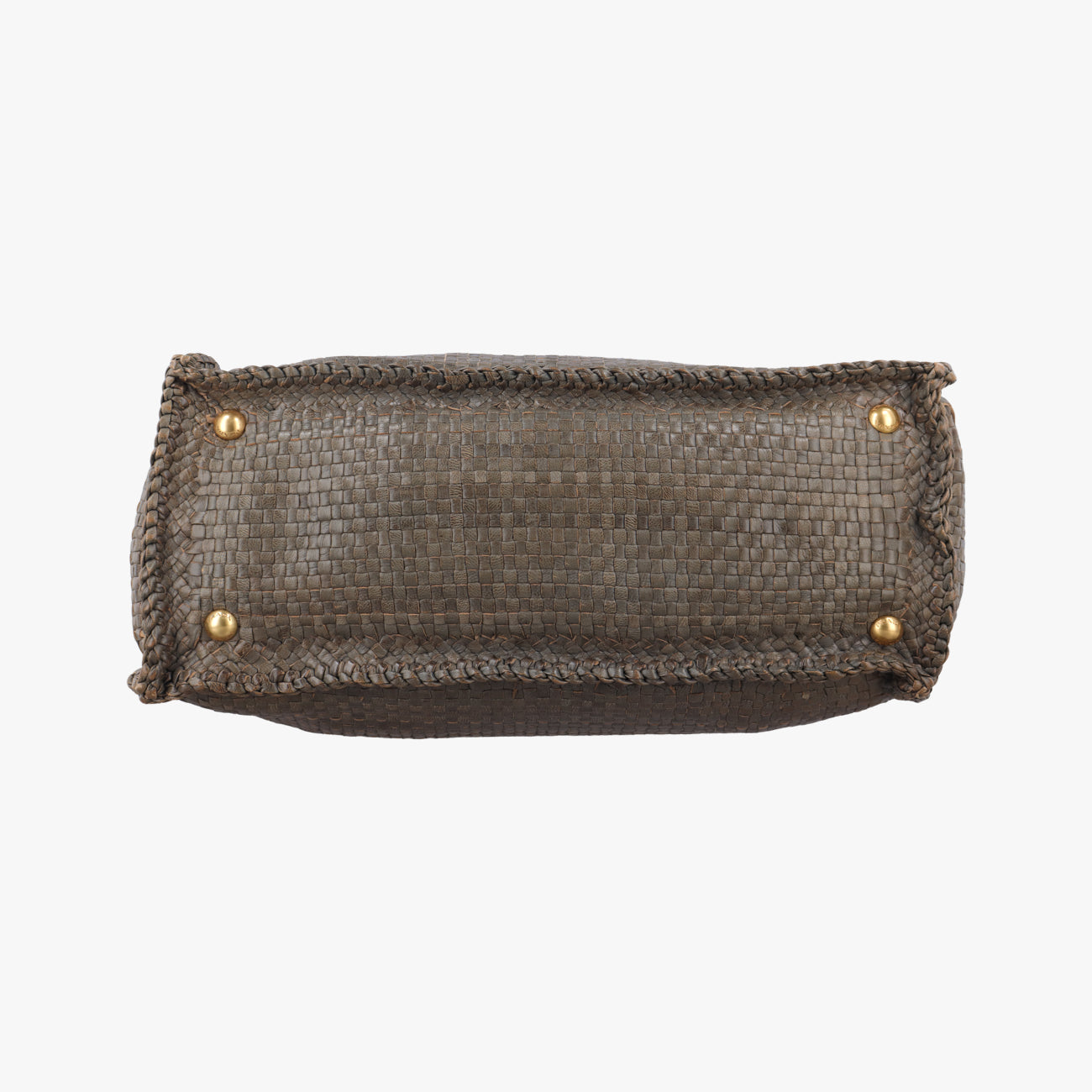 Pre-owned Prada MADRAS Beige×blue Leather  shoulderbag | stylenewstar