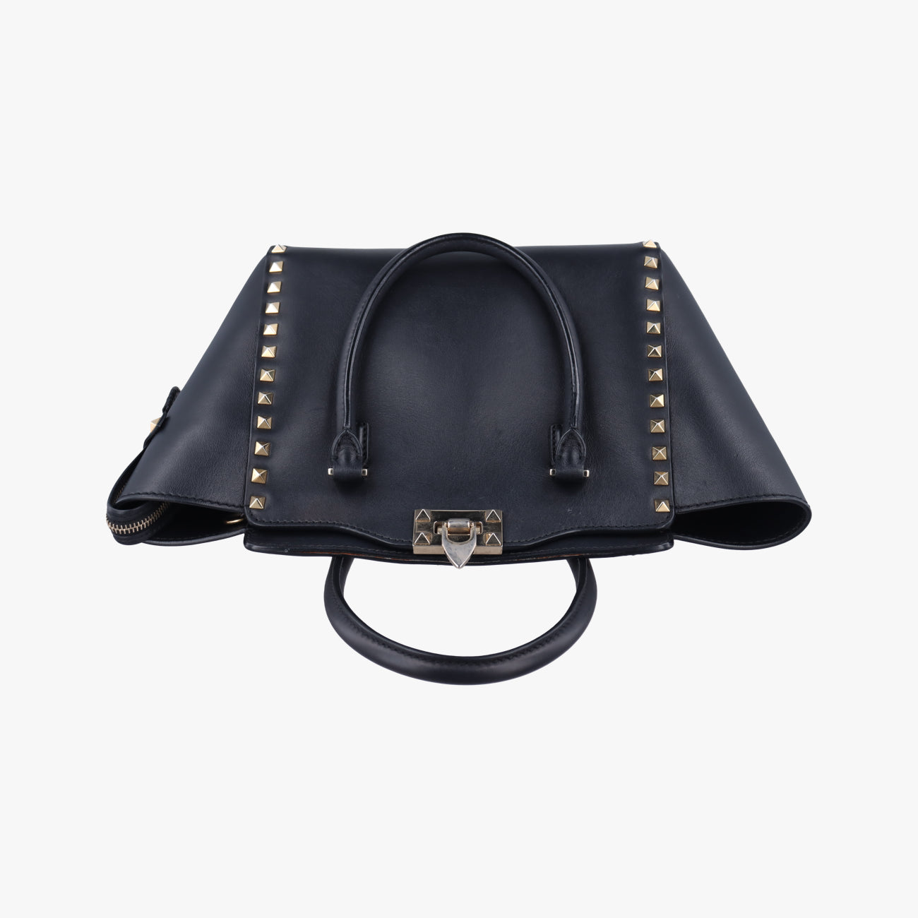 Pre-owned Valentino Rockstud Black Leather  shoulderbag | stylenewstar