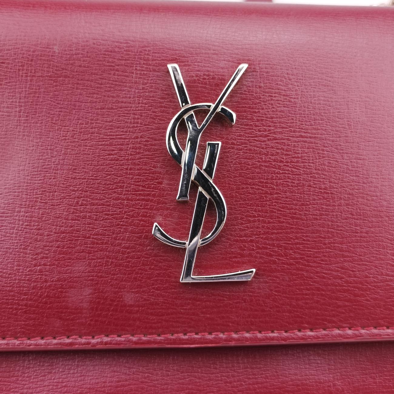 Pre-owned Yves Saint Laurent SUNSET Burgundy Leather 452157 shoulderbag | stylenewstar