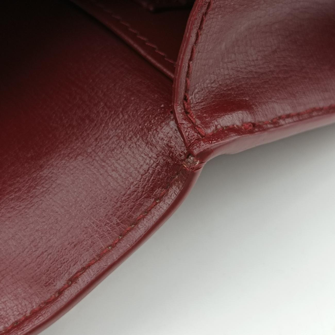 Pre-owned Yves Saint Laurent SUNSET Burgundy Leather 452157 shoulderbag | stylenewstar