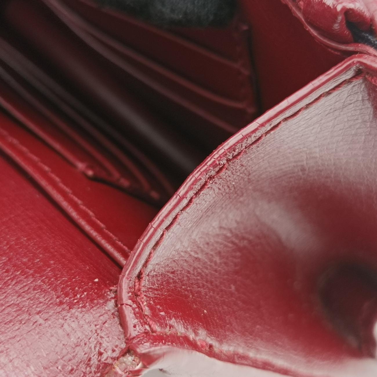 Pre-owned Yves Saint Laurent SUNSET Burgundy Leather 452157 shoulderbag | stylenewstar