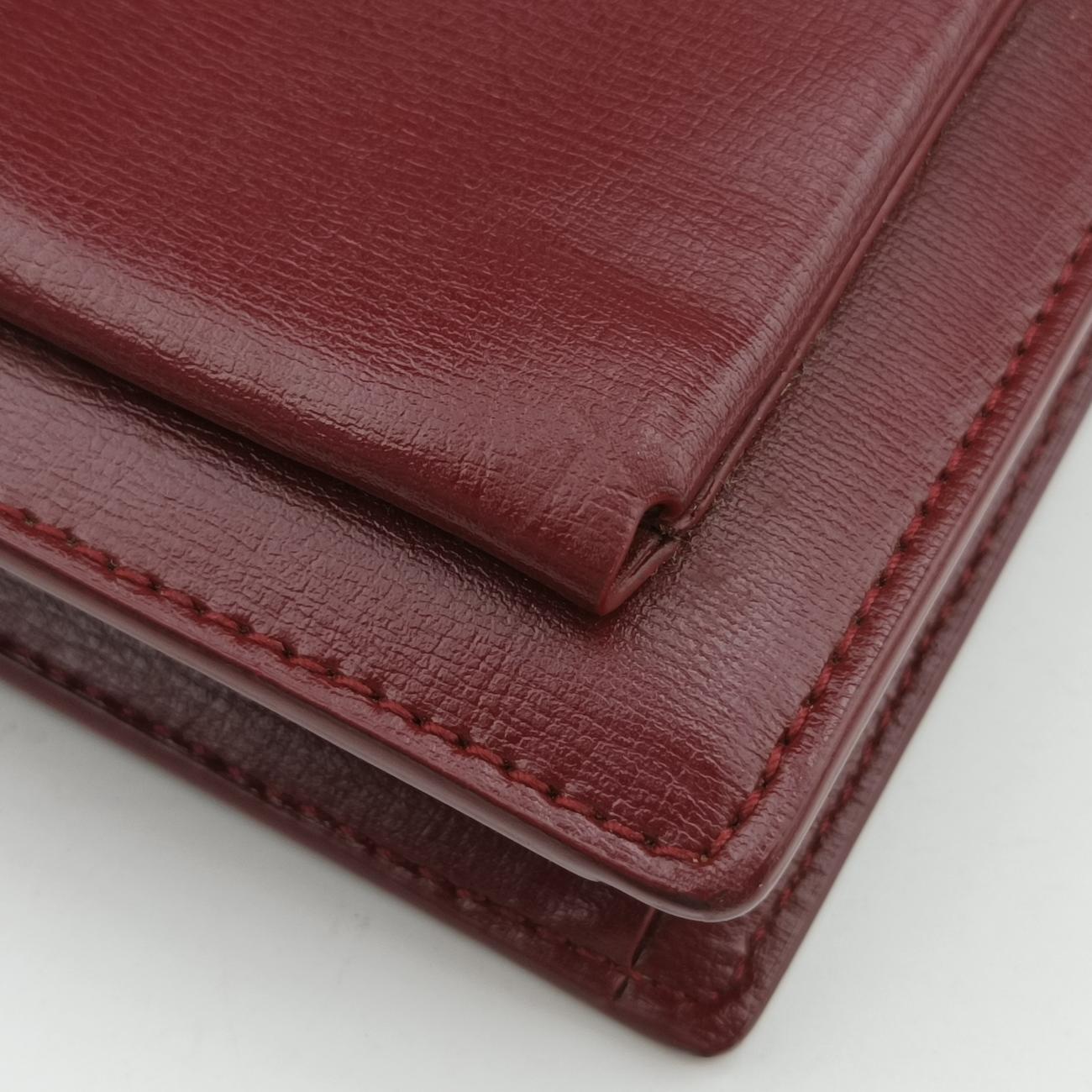 Pre-owned Yves Saint Laurent SUNSET Burgundy Leather 452157 shoulderbag | stylenewstar