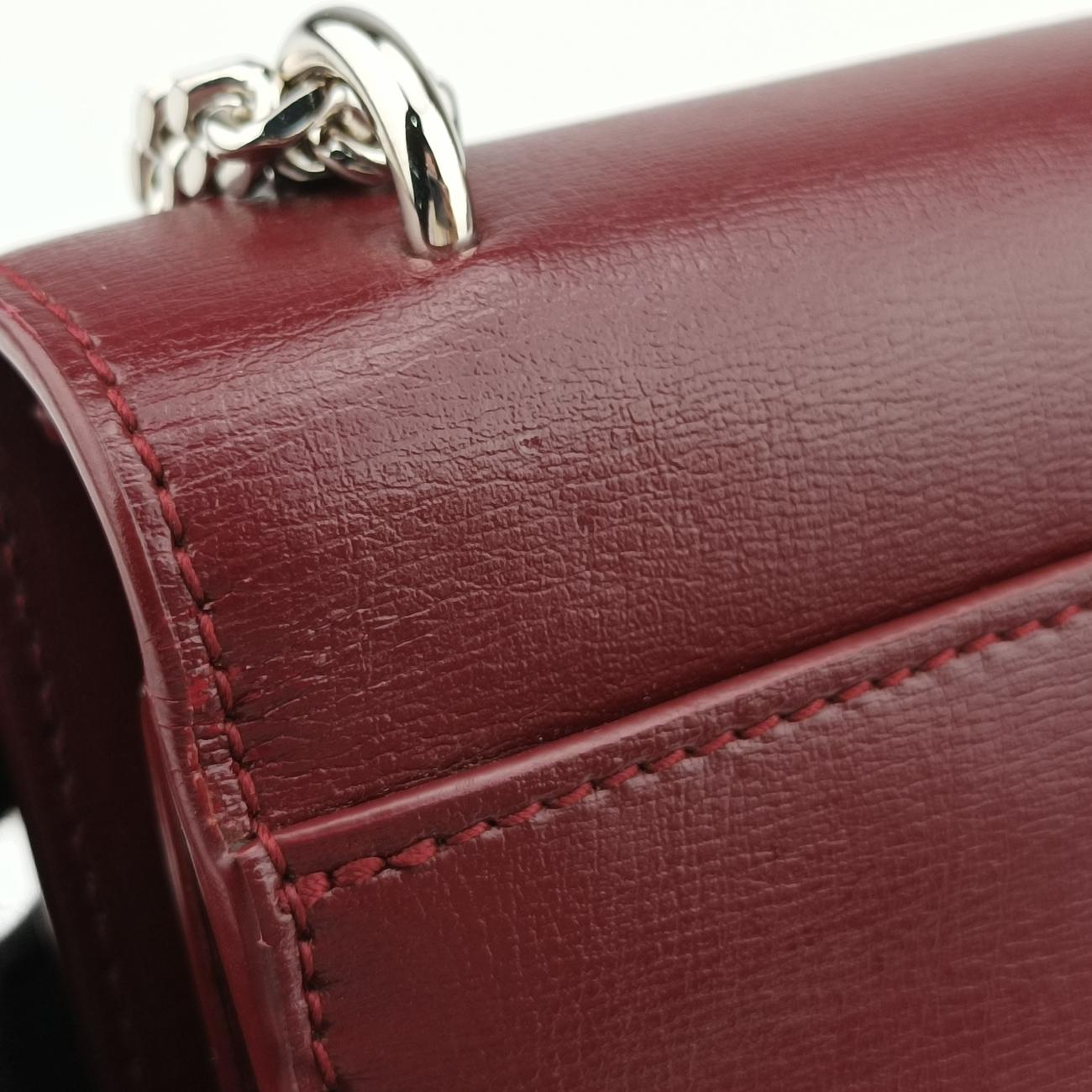 Pre-owned Yves Saint Laurent SUNSET Burgundy Leather 452157 shoulderbag | stylenewstar