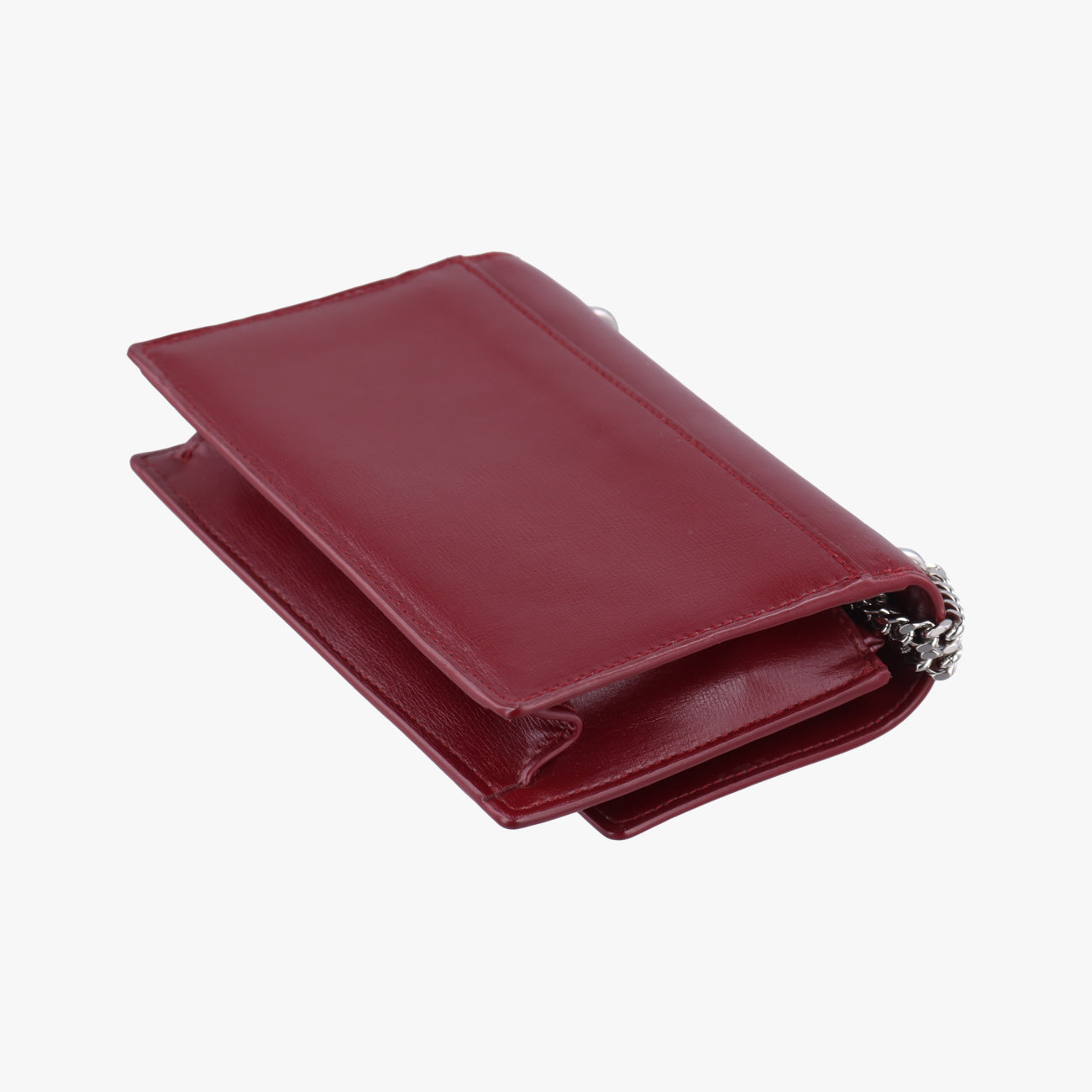 Pre-owned Yves Saint Laurent SUNSET Burgundy Leather 452157 shoulderbag | stylenewstar