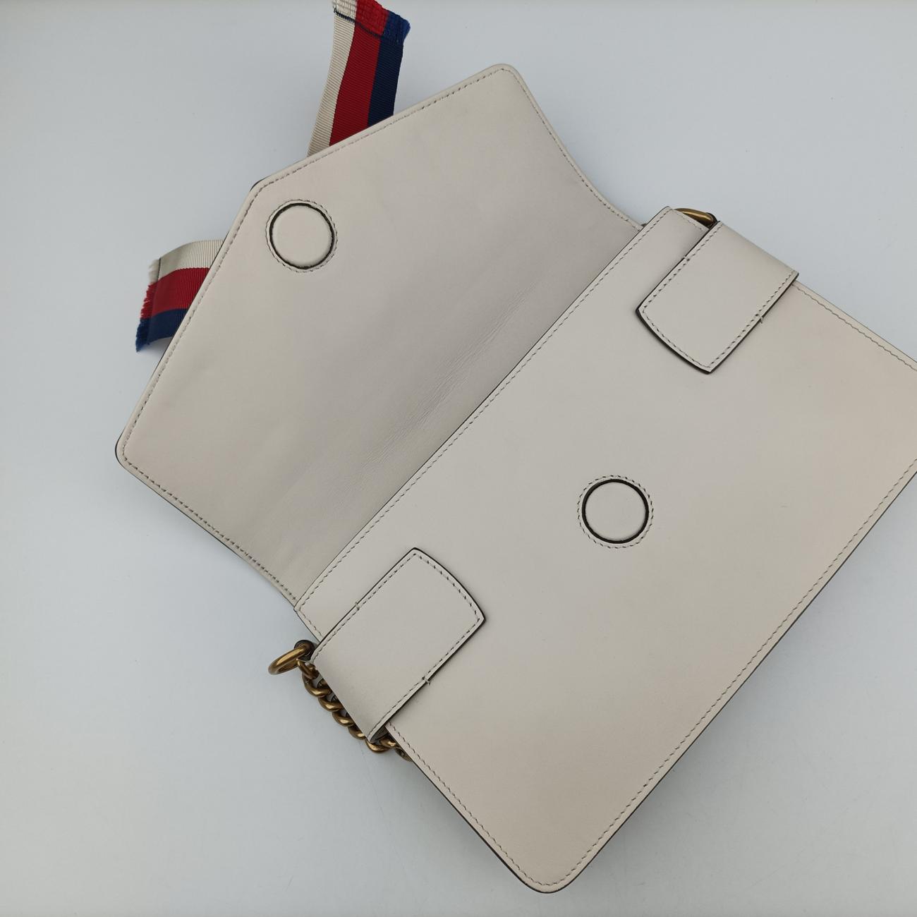 Secondhand Gucci Broadway Tiger Head White x Red x Navy Leather 453777 shoulderbag | stylenewstar