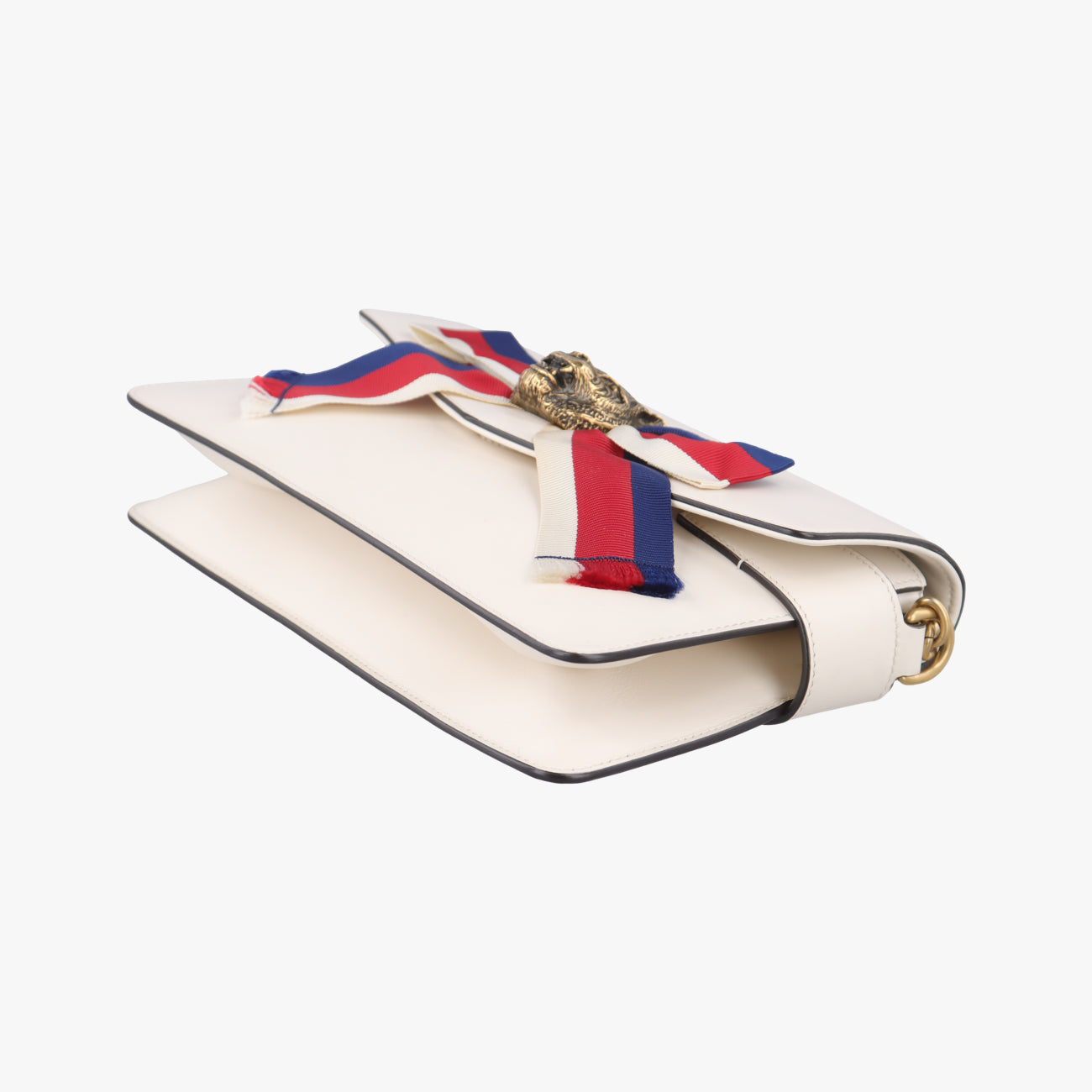 Secondhand Gucci Broadway Tiger Head White x Red x Navy Leather 453777 shoulderbag | stylenewstar