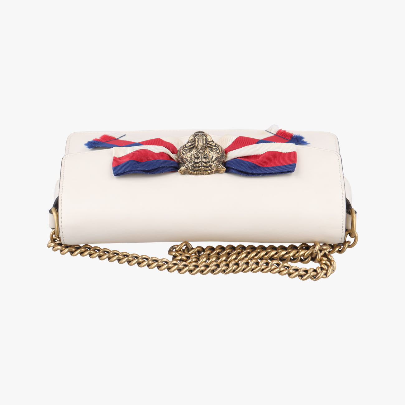 Secondhand Gucci Broadway Tiger Head White x Red x Navy Leather 453777 shoulderbag | stylenewstar
