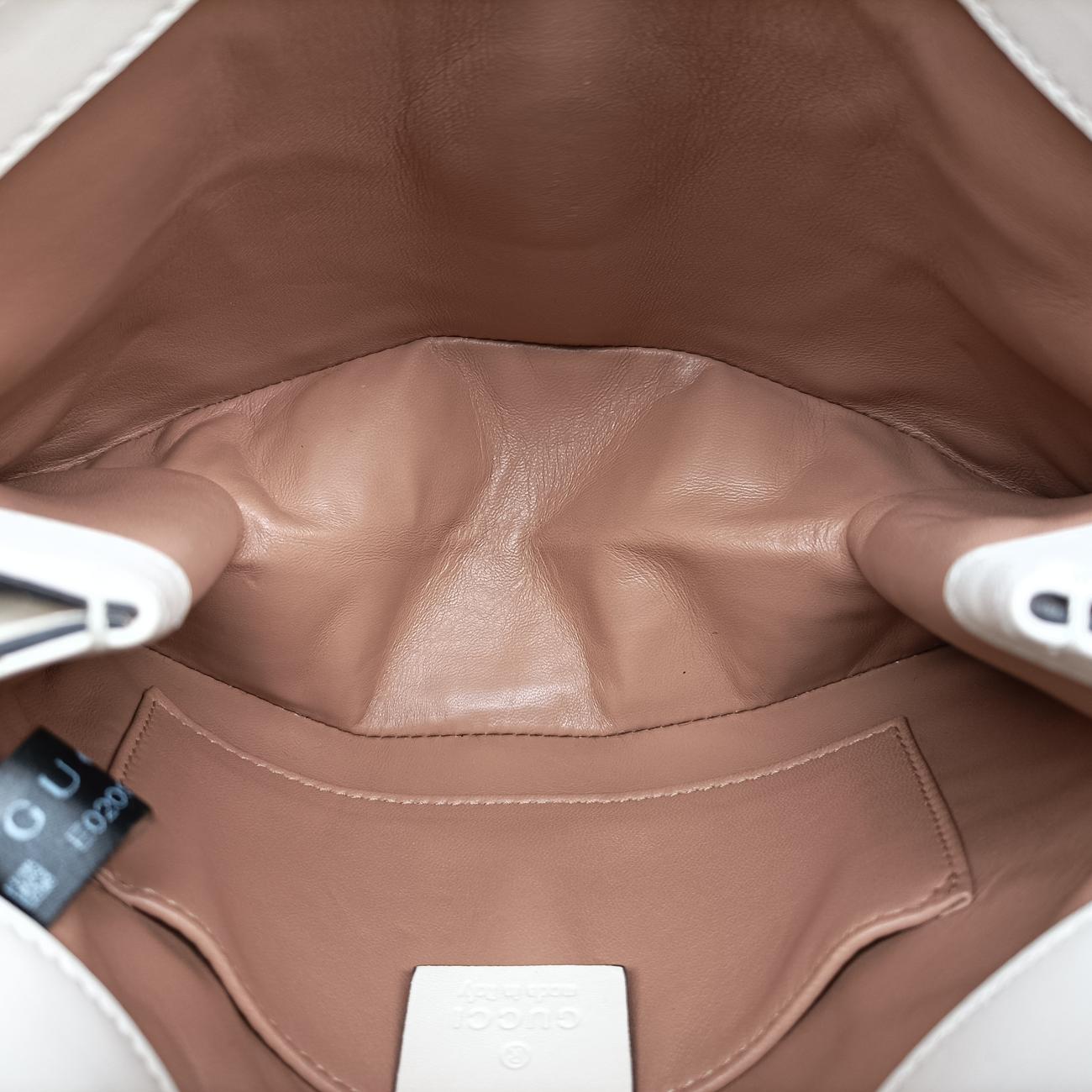 Secondhand Gucci Broadway Tiger Head White x Red x Navy Leather 453777 shoulderbag | stylenewstar