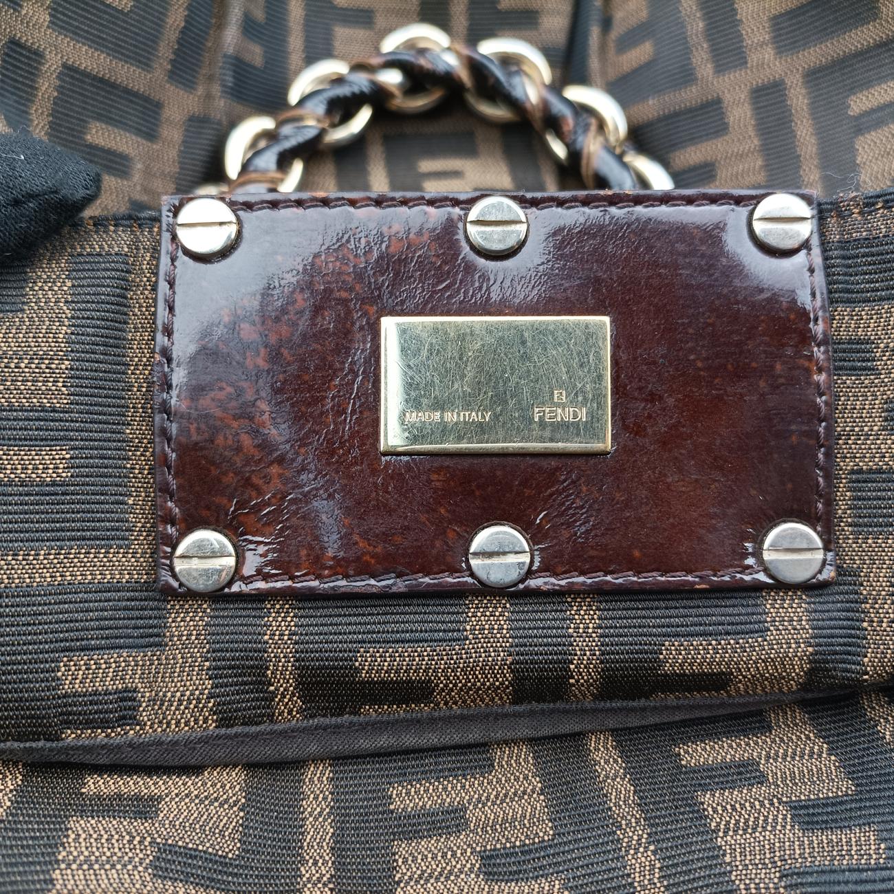 Pre-owned Fendi Mia Brown canvas 8BR616 shoulderbag | stylenewstar